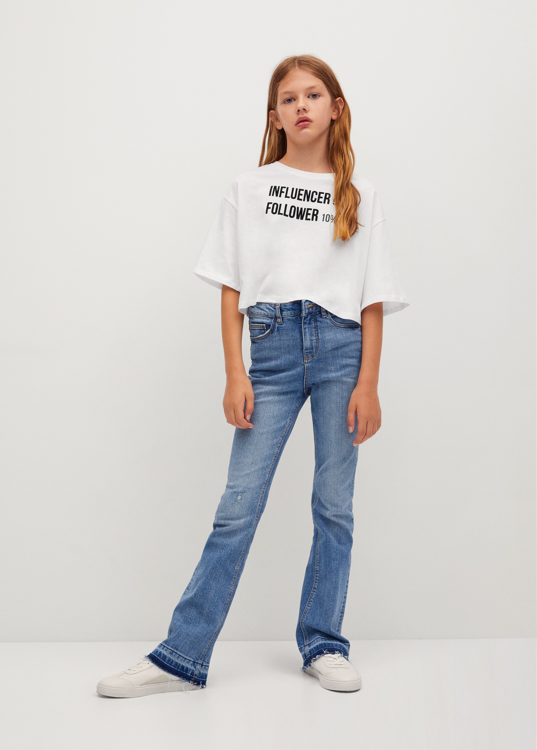 Camiseta crop mensaje - Plano general