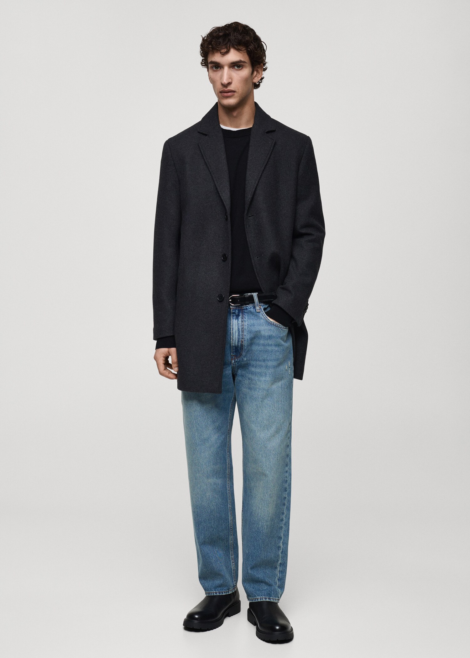 Lightweight recycled wool coat - General plane
