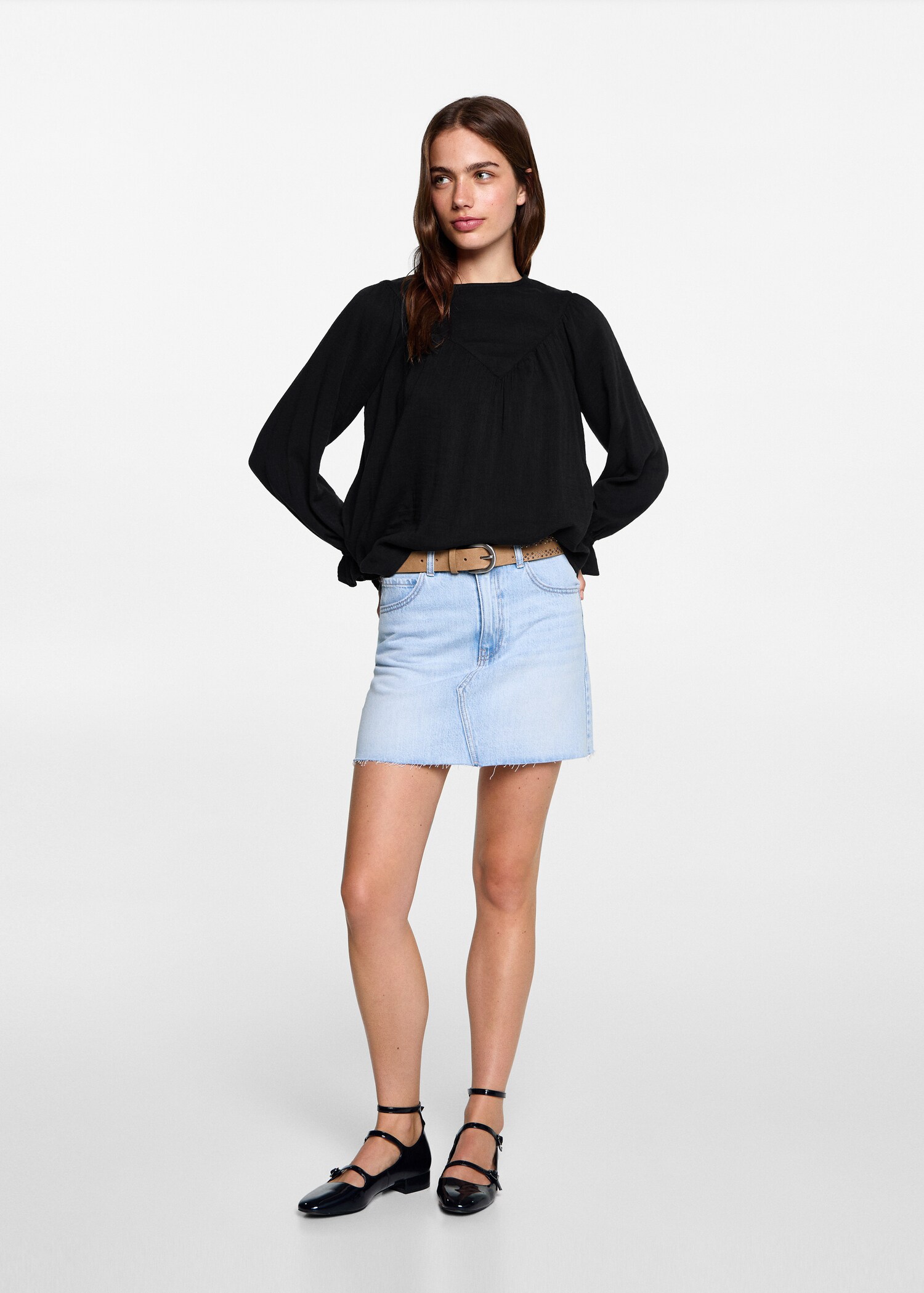 Bluse mit Raffdetails - Allgemeine Ansicht