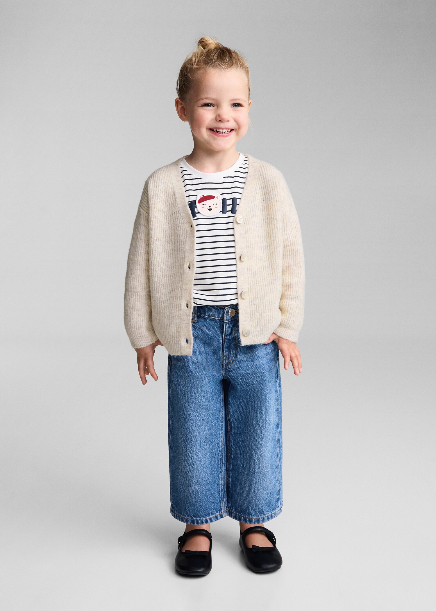 Cardigan côtelé boutons - Plan général