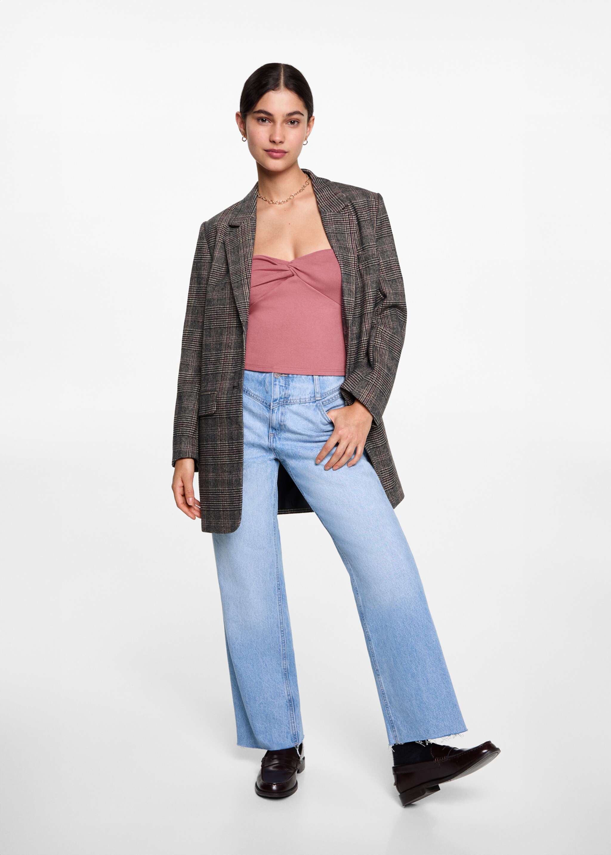 Knot crop top - General plane, Pastel Pink. Ref: 77046359-00.