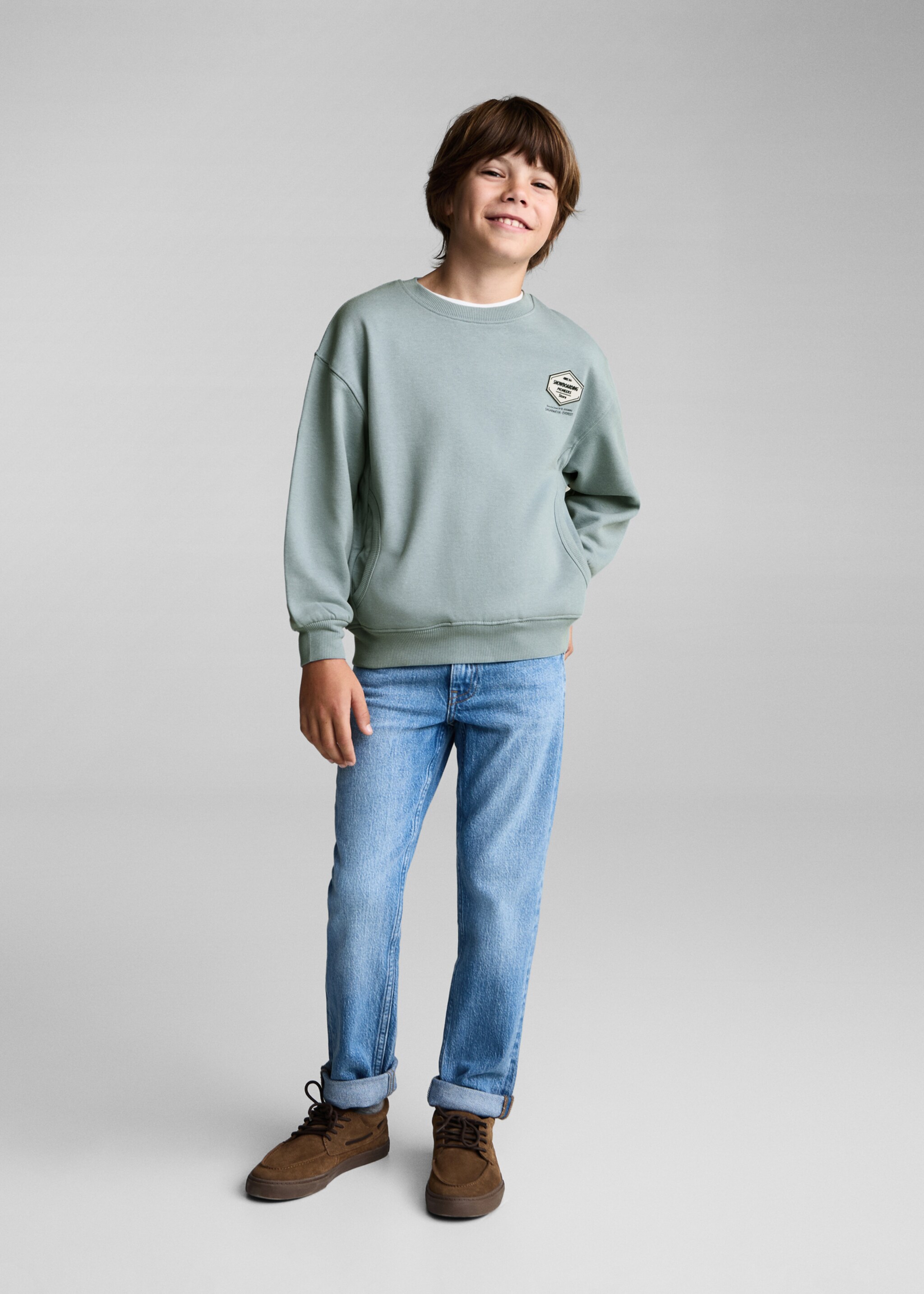 Mintás pamut sweatshirt - Általános sík