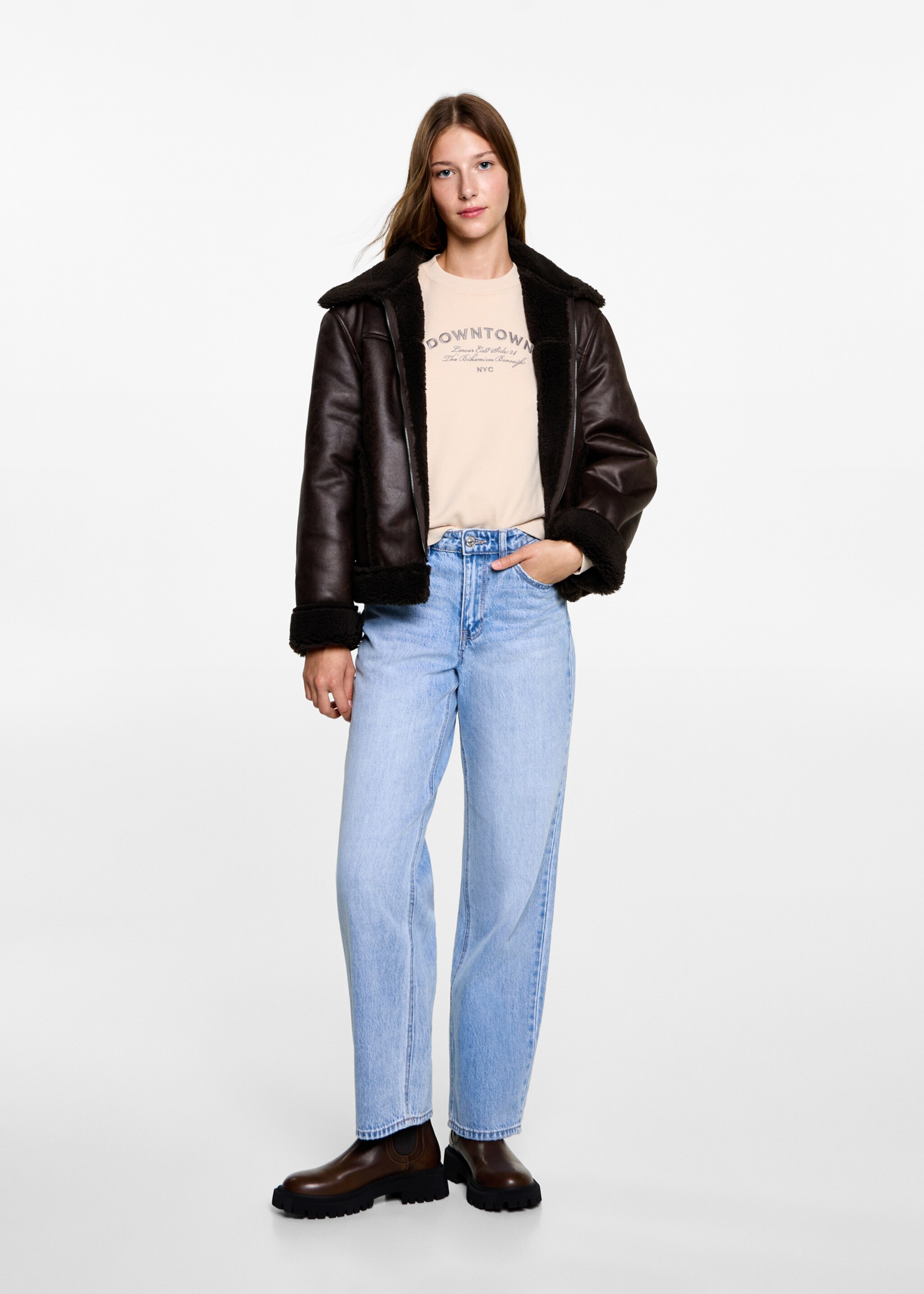 Embroidered detail cotton sweatshirt - General plane, Ecru. Ref: 77047693-00.