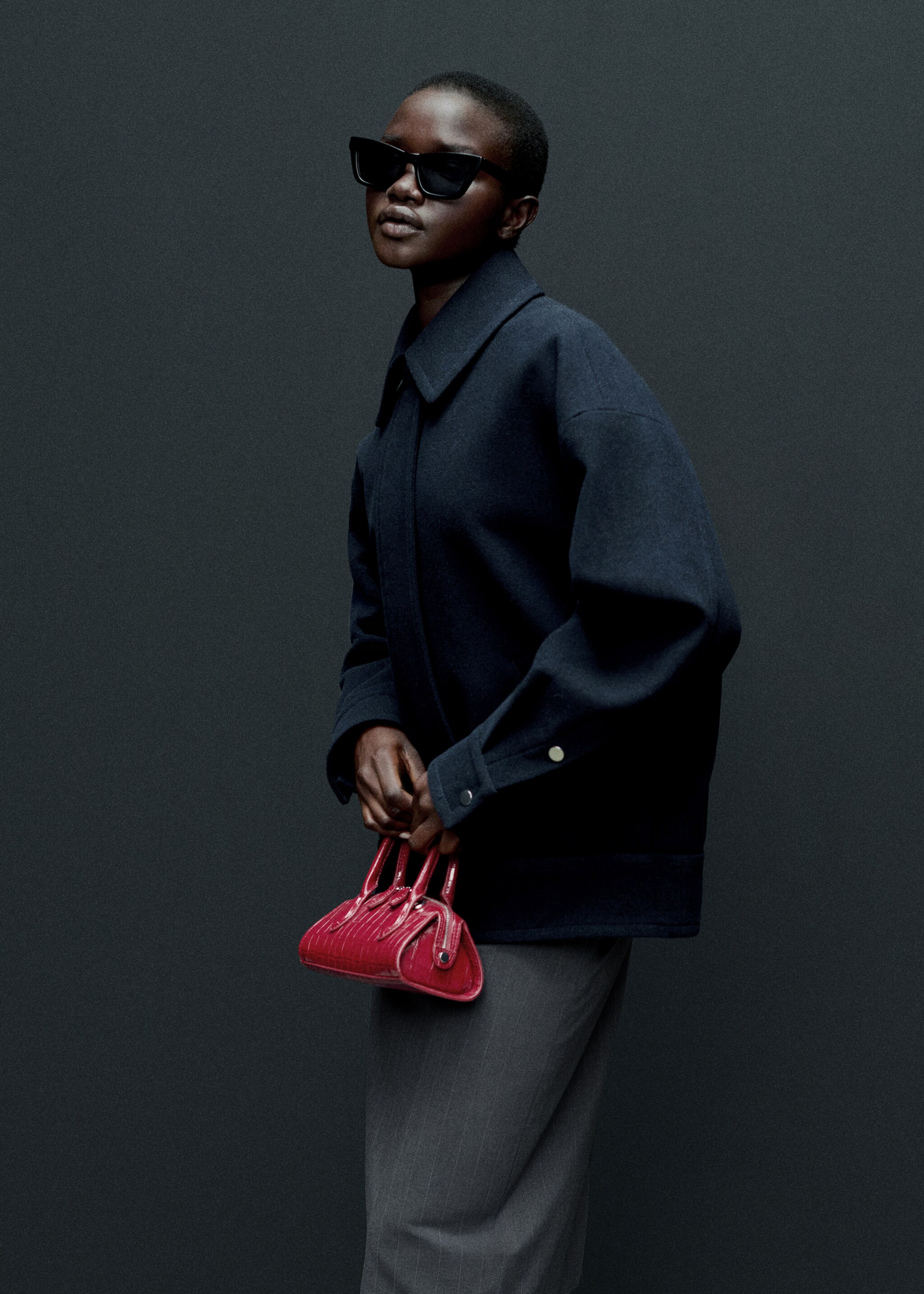 Croc-effect bag - General plane, Red. Ref: 77047695-00.