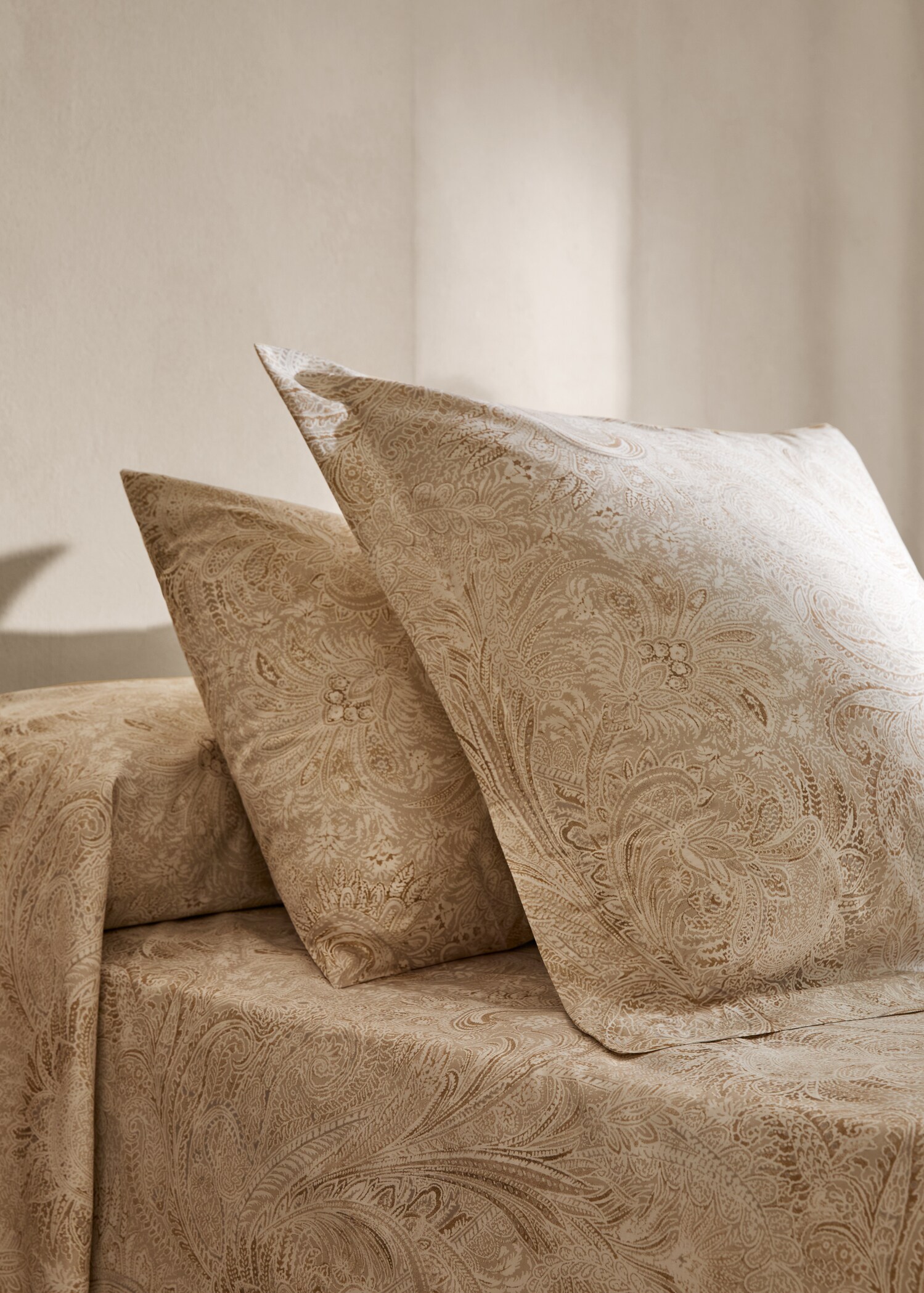 Percale cotton Paisley-print pillowcase 50x75cm - General plane