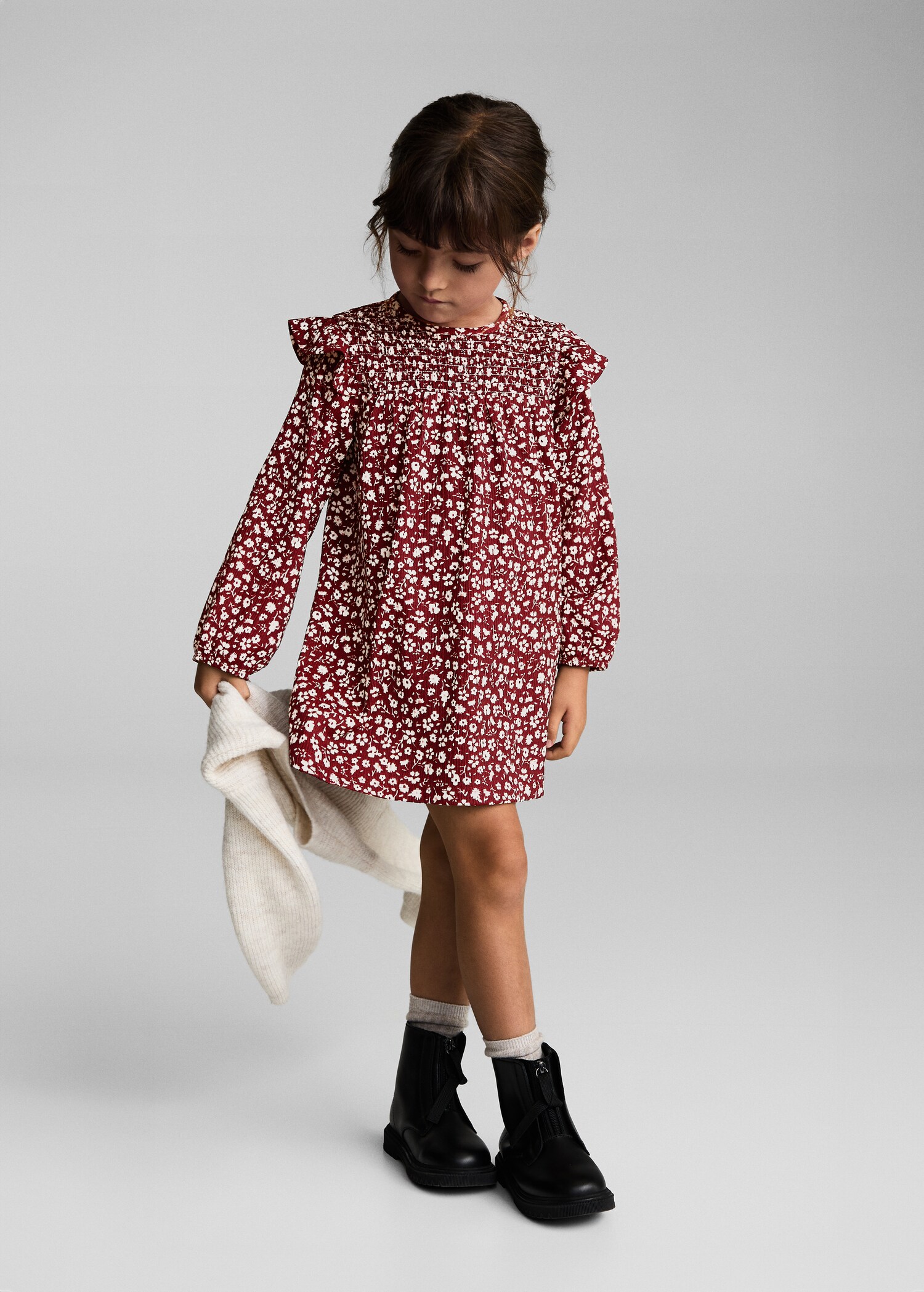 Florales Kleid mit Rüschen - Allgemeine Ansicht