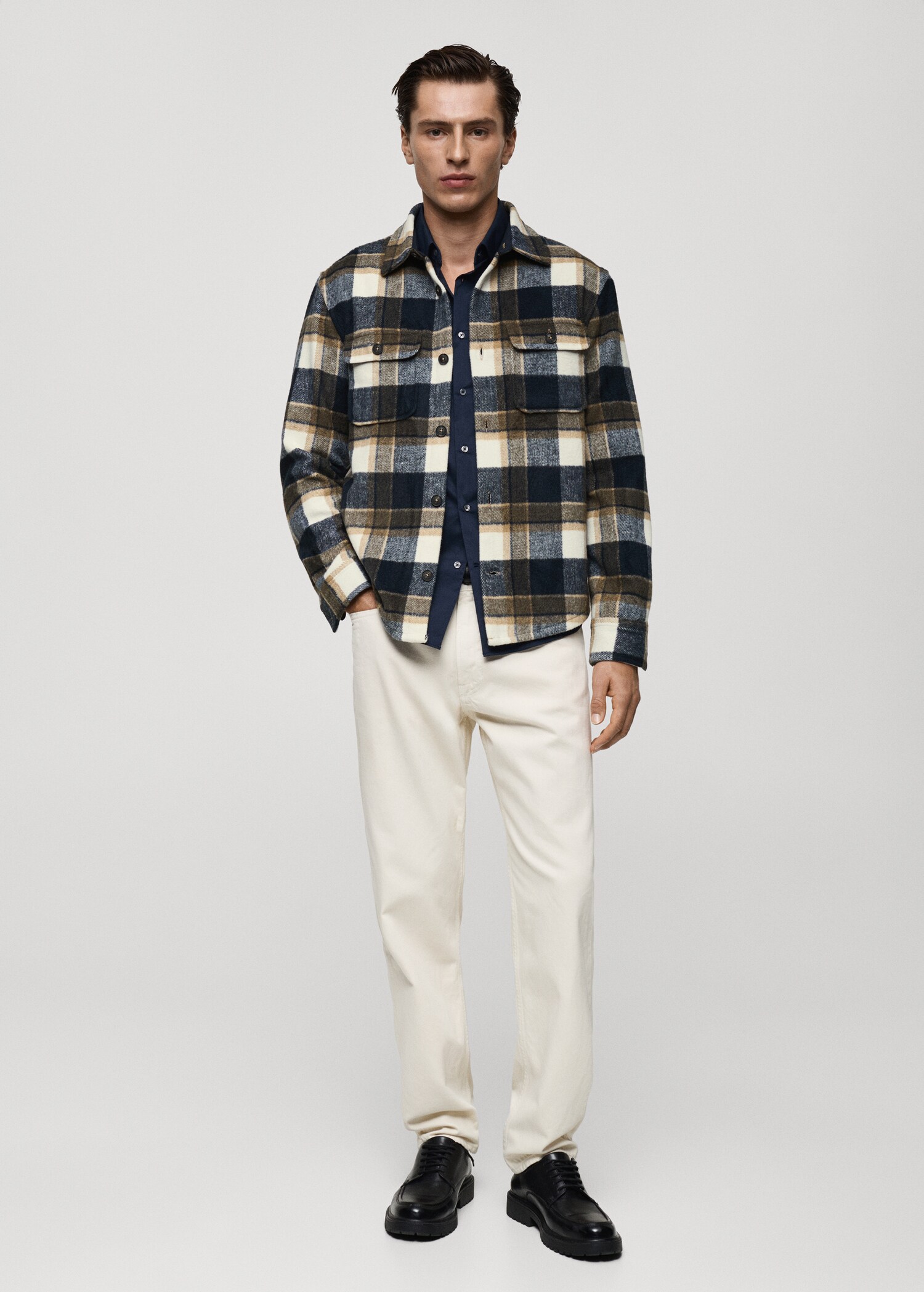 Check flannel overshirt - General plane