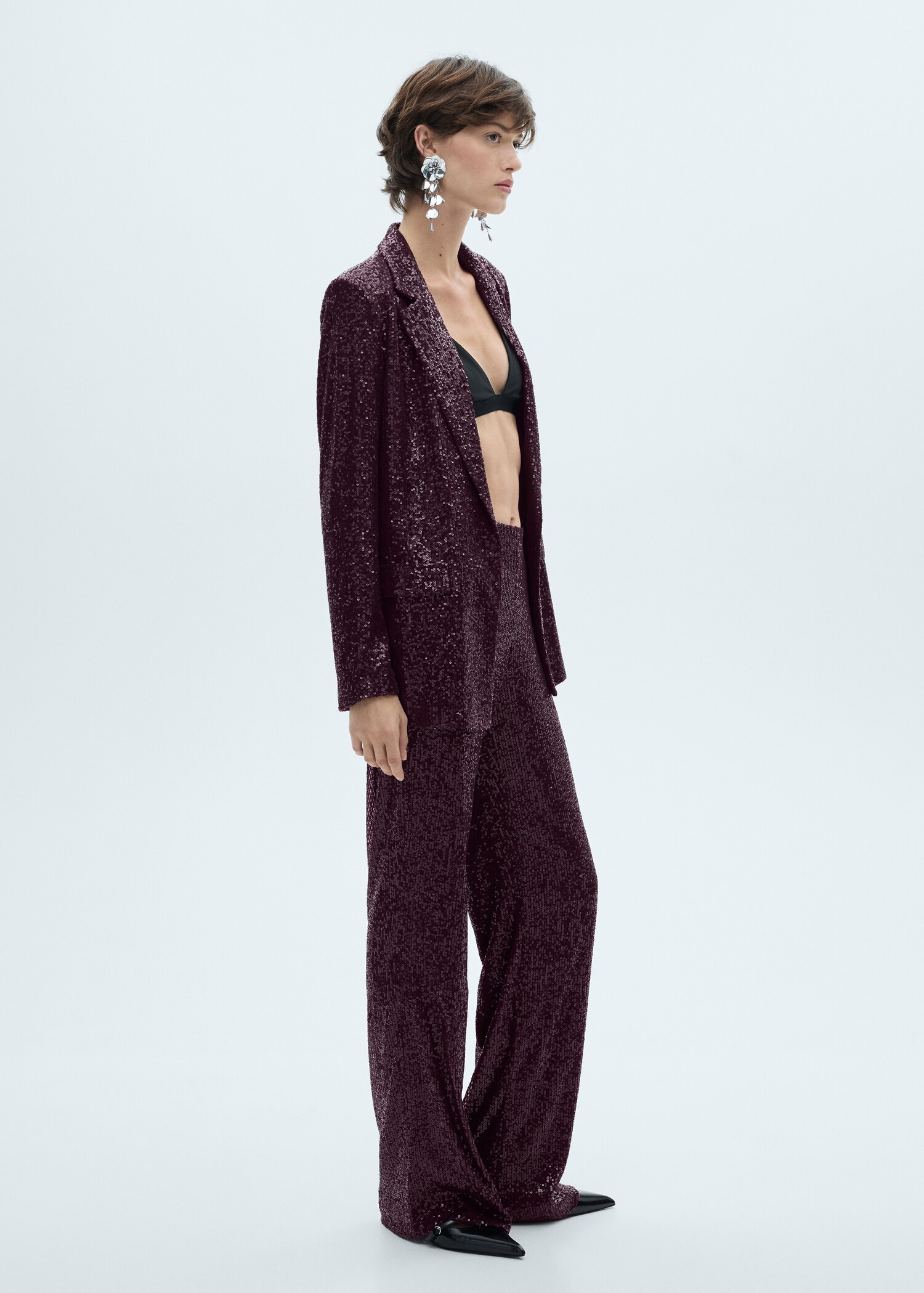 Sequined palazzo trousers - General plane