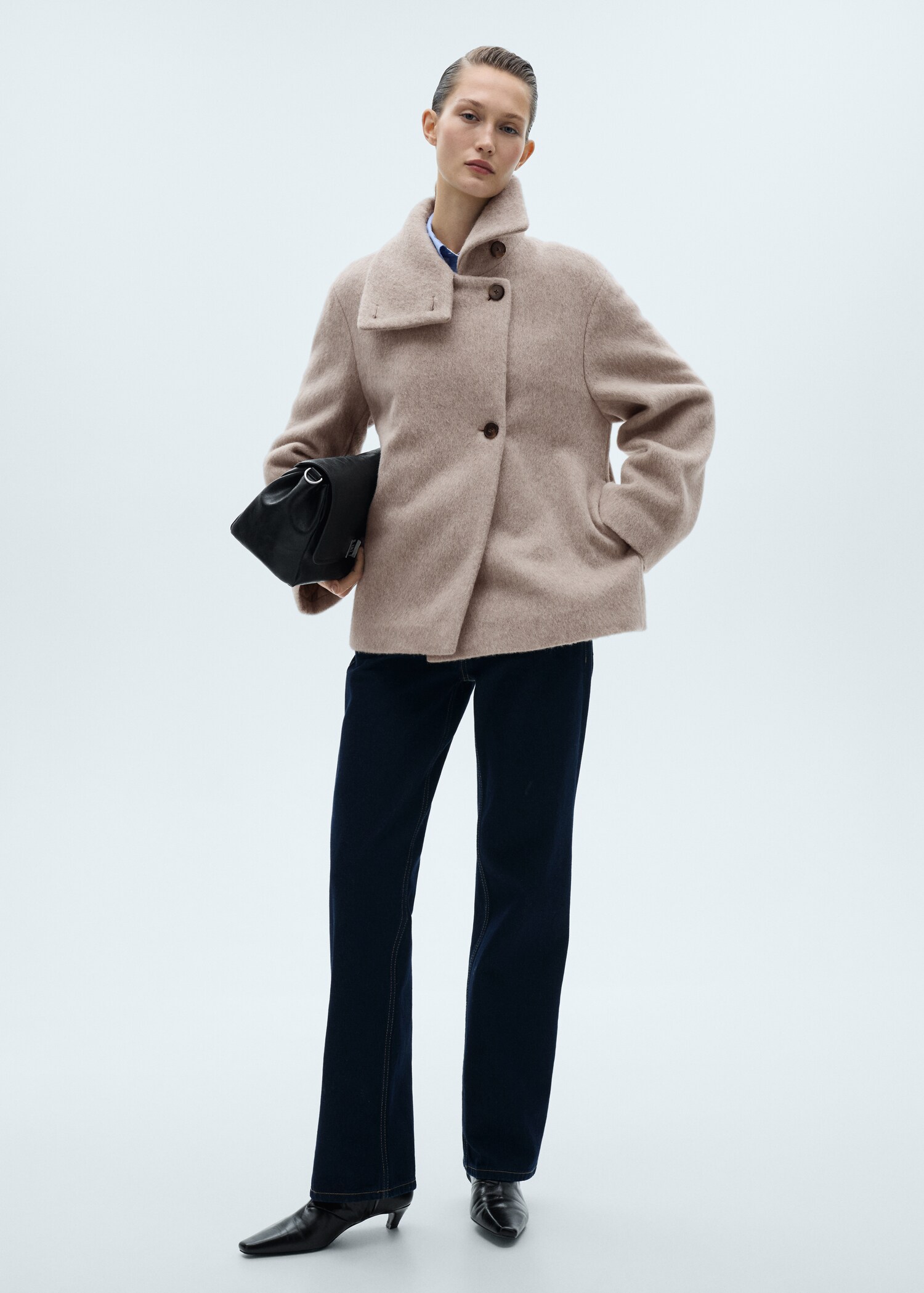 Turtleneck wool coat - General plane