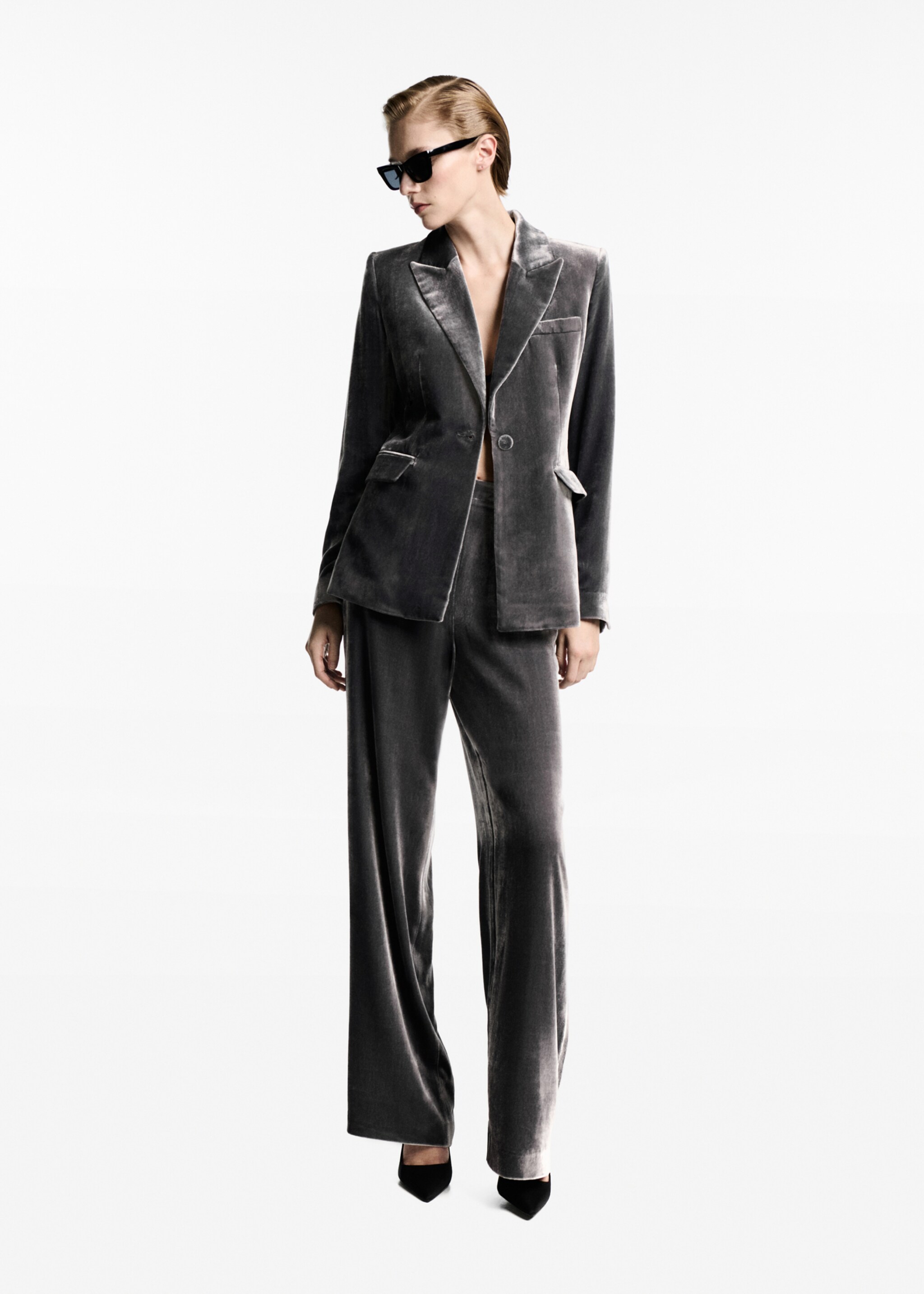Velvet suit jacket - General plane, Silver. Ref: 77049239-00.