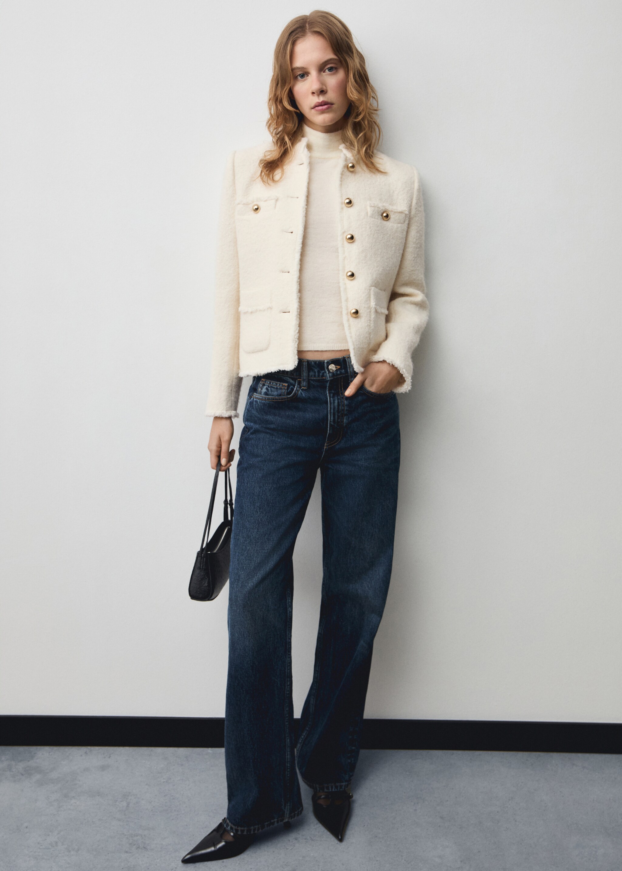 Pocket tweed jacket - General plane, Ecru. Ref: 77049409-00.