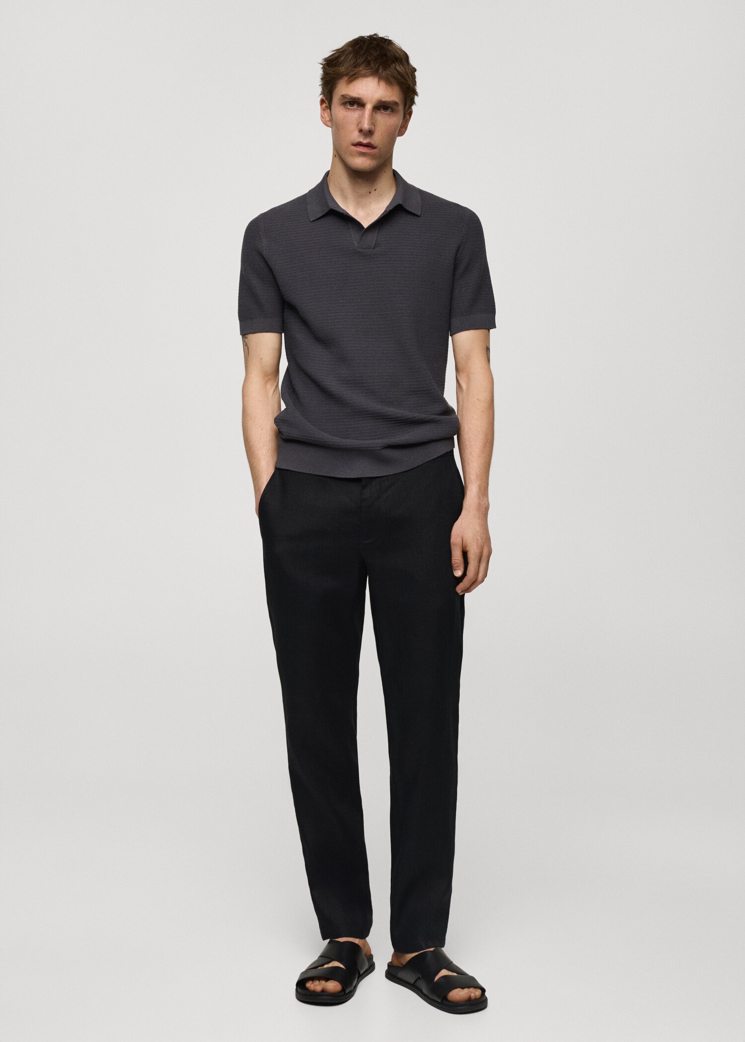 Pantalon 100 % lin slim fit - Plan général