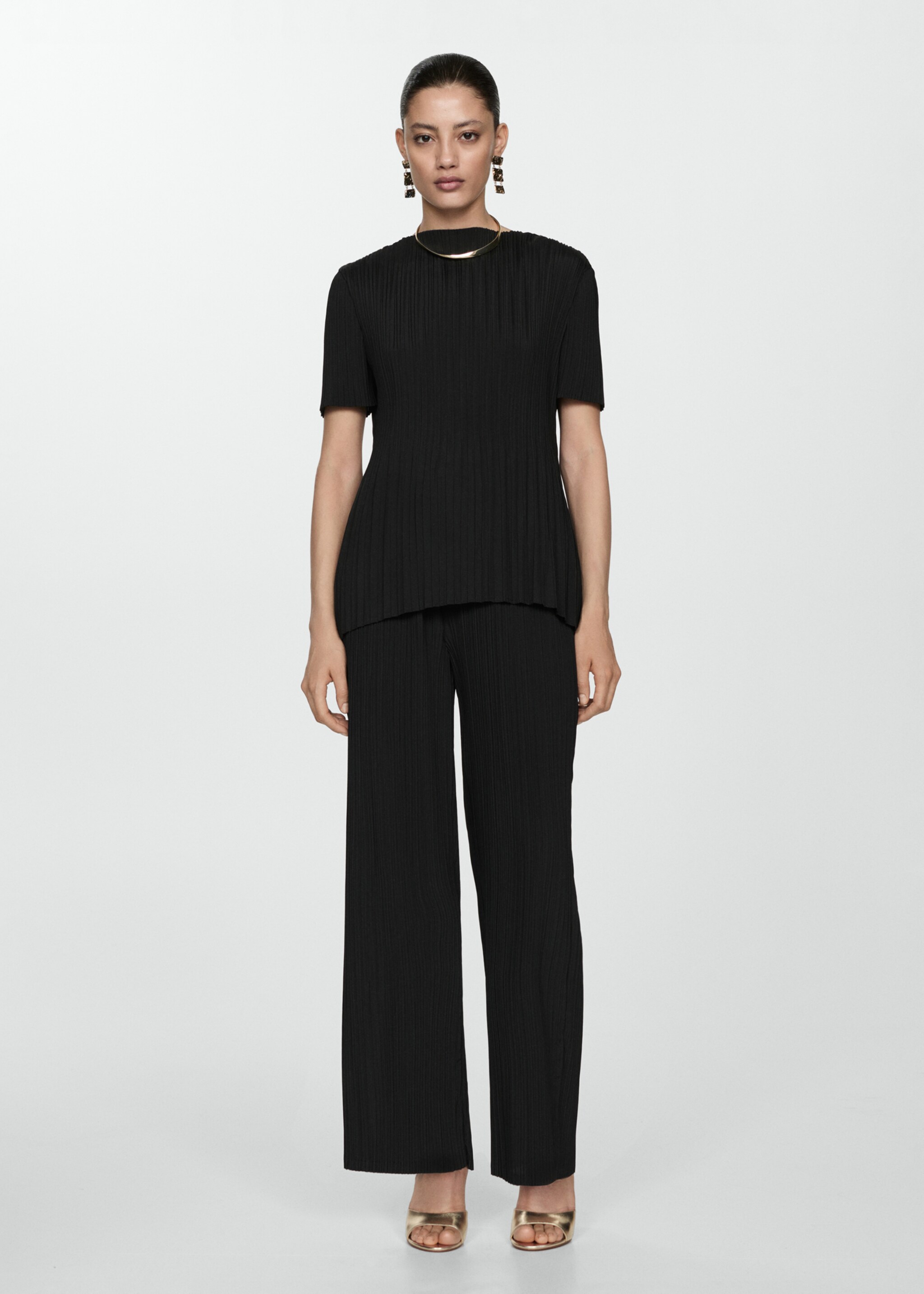 Fluid pleated trousers - General plane