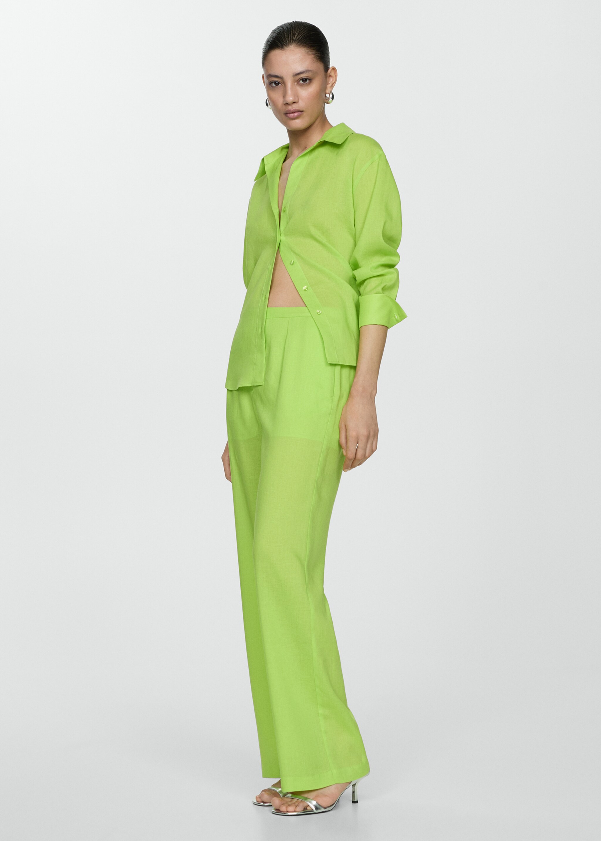 Straight-fit lyocell trousers - General plane