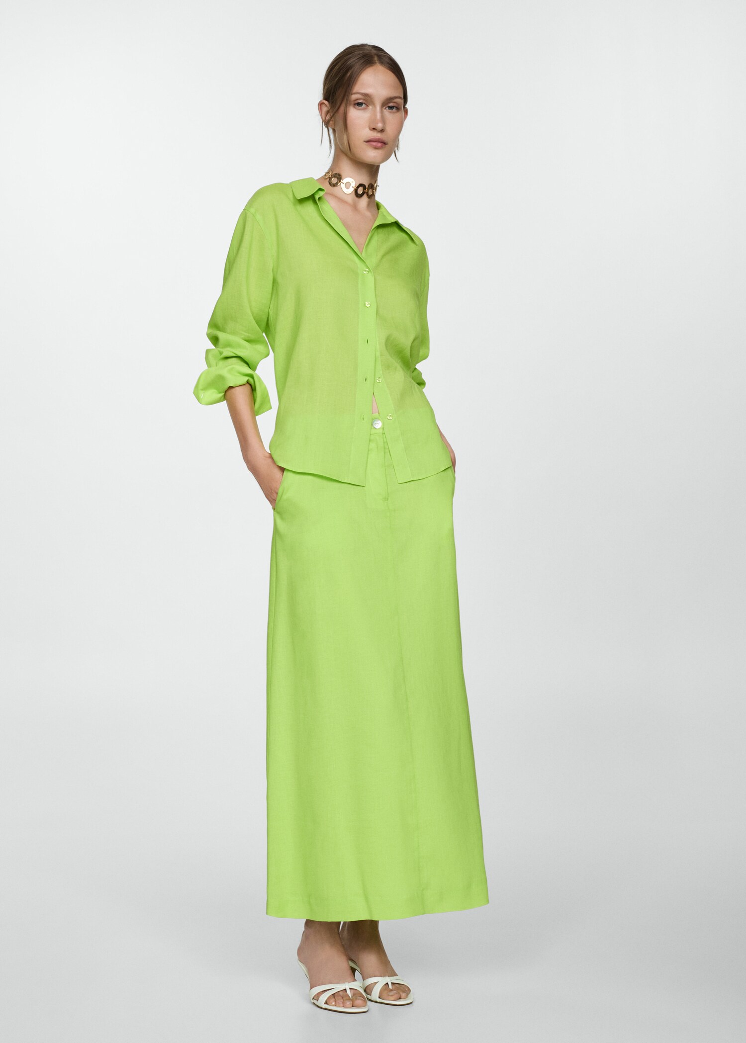 Long-sleeved lyocell shirt - General plane