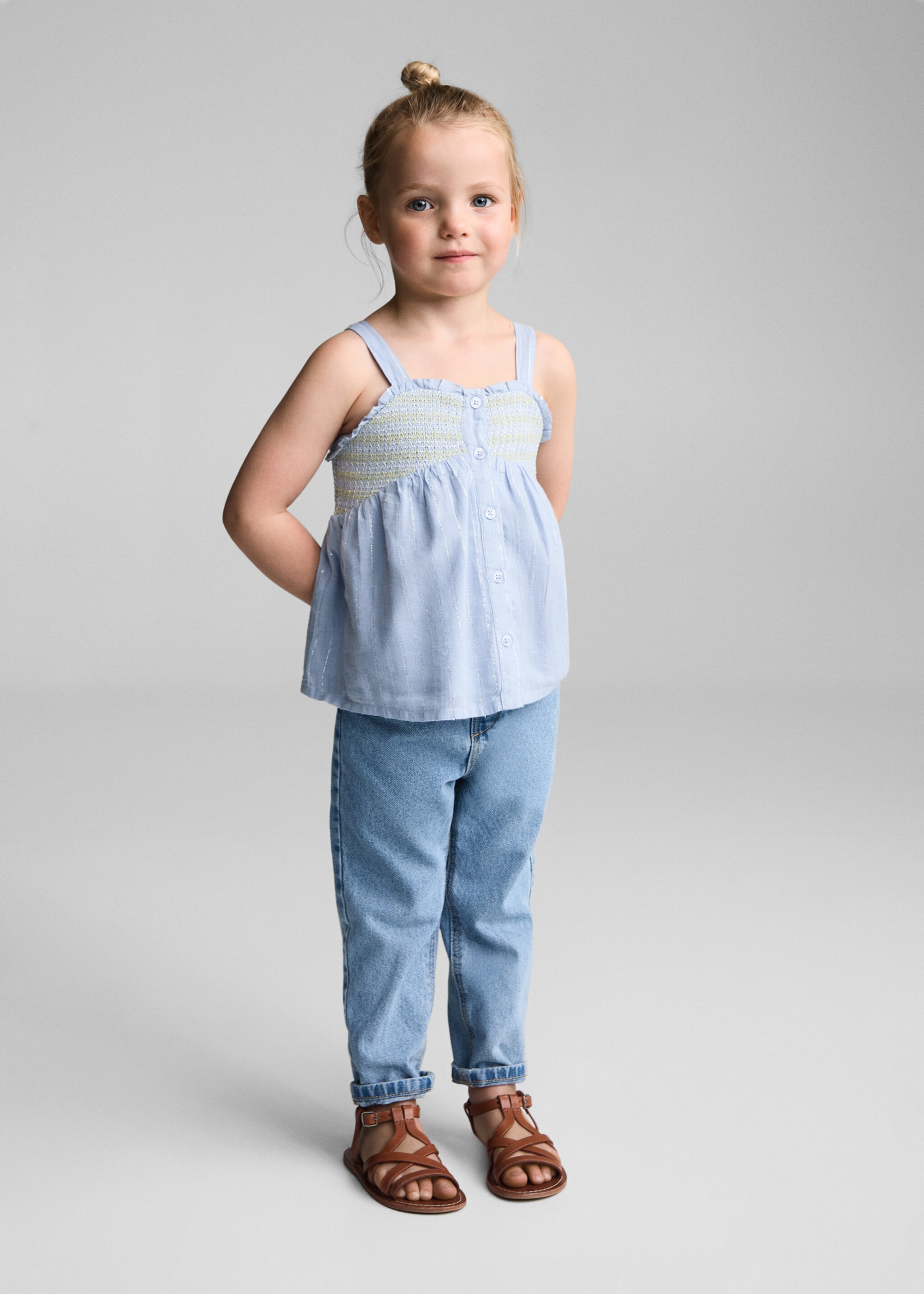 Baumwollbluse mit Stickereien - Allgemeine Ansicht
