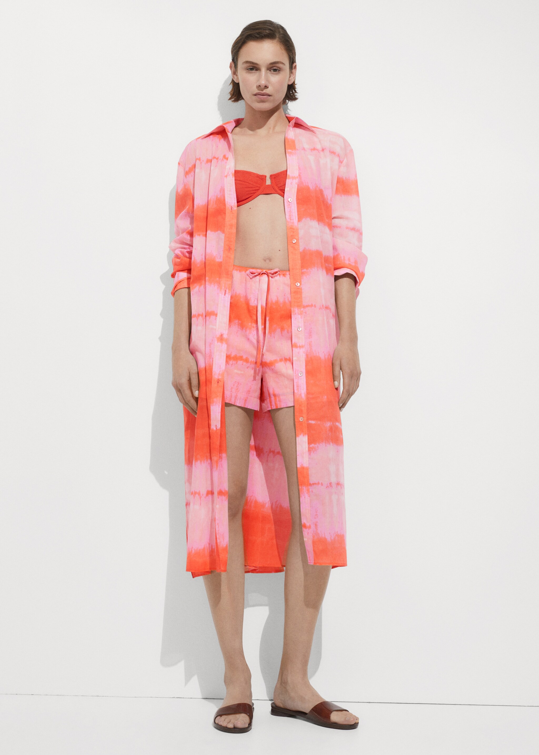 Printed shorts with elastic waist - General plane