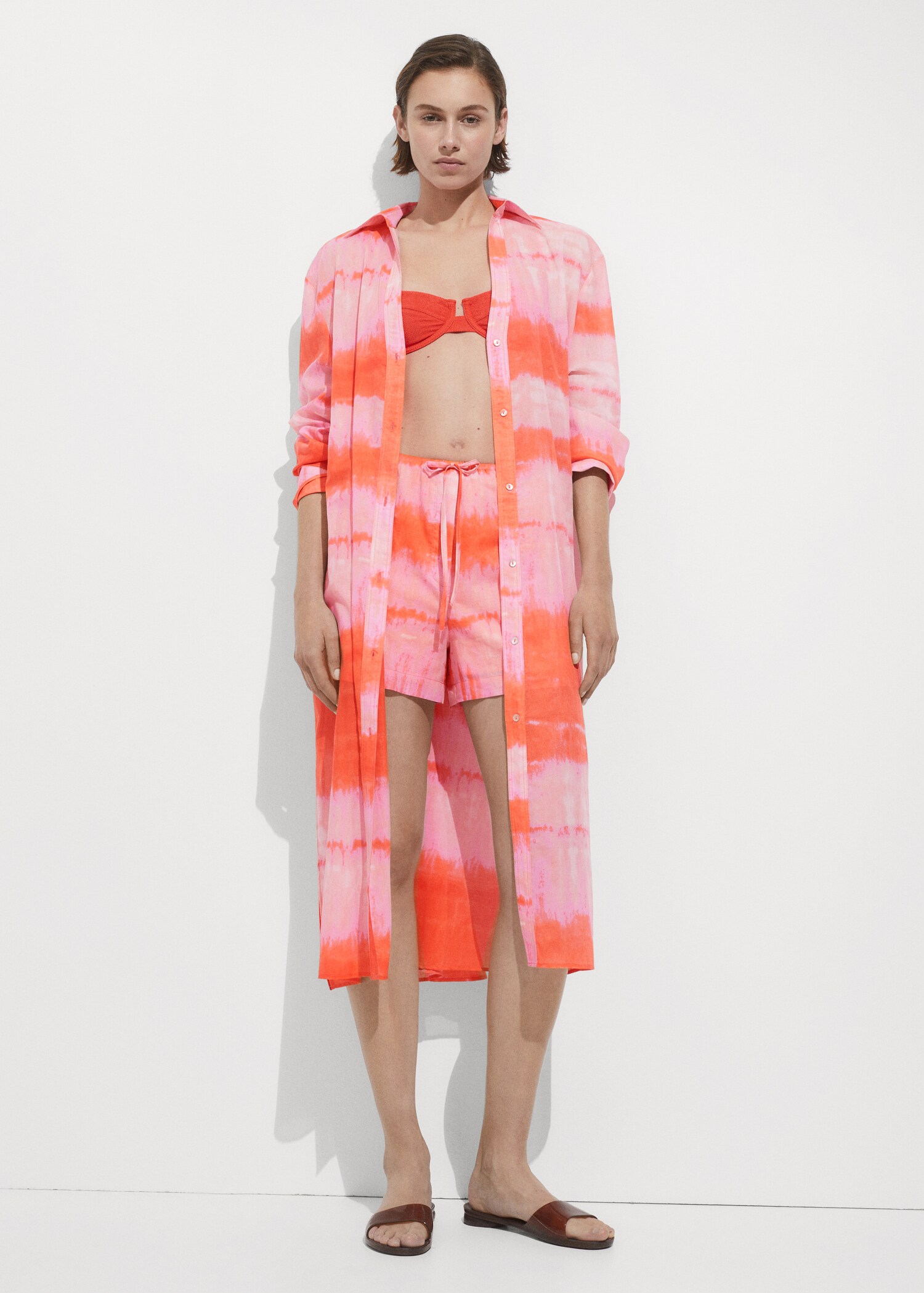 Printed shorts with elastic waist - General plane