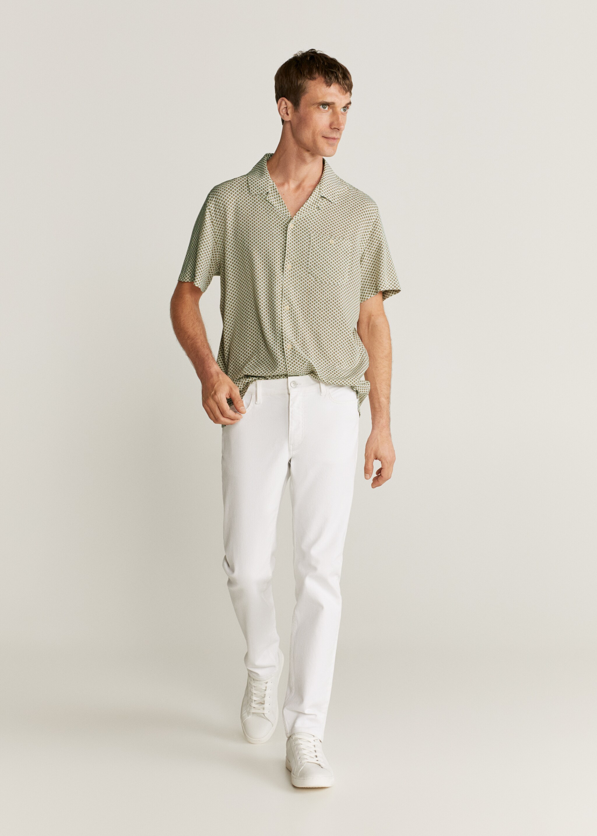 Regular fit geometric print shirt - General plane