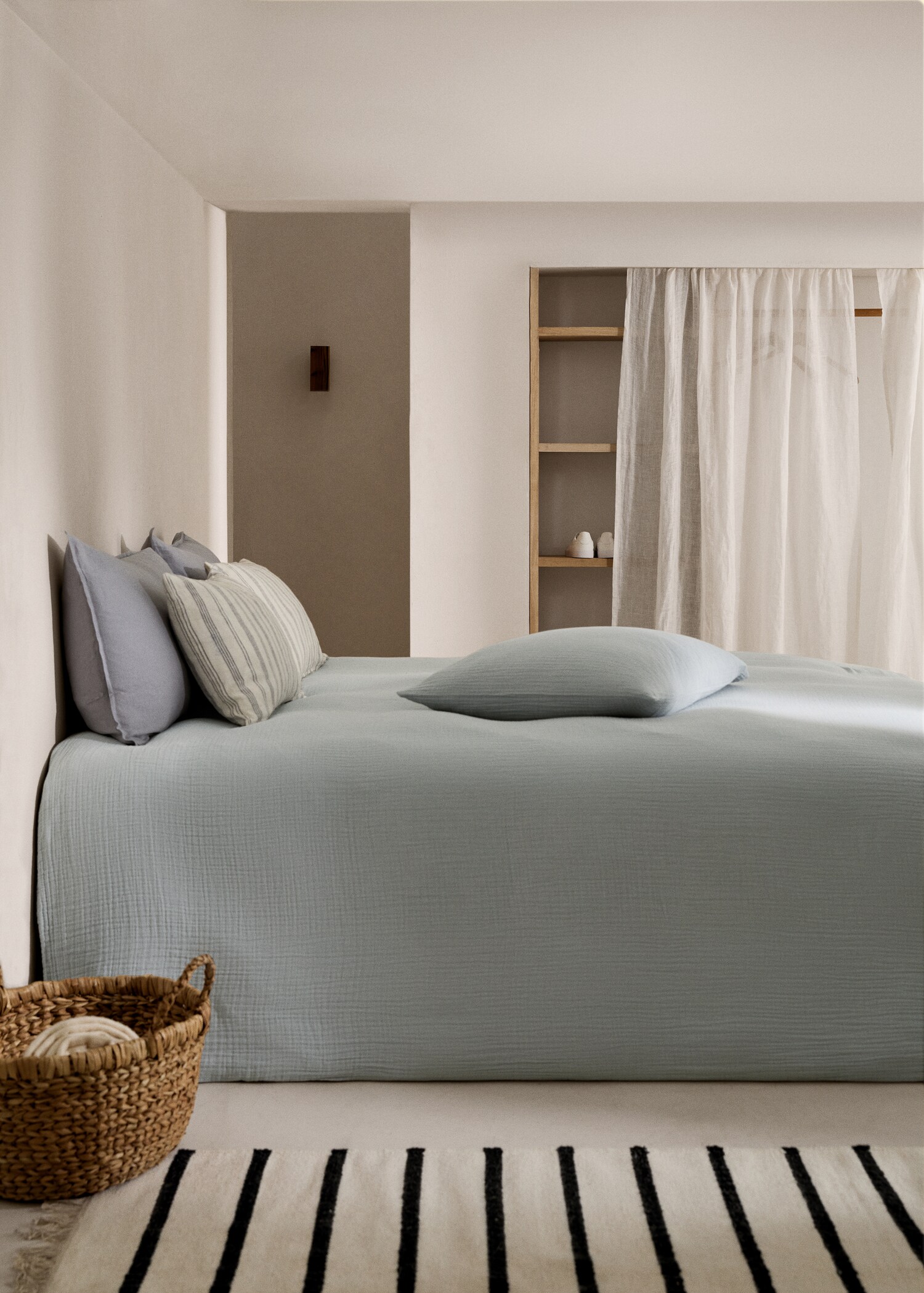 Cotton gauze duvet cover for king bed - General plane