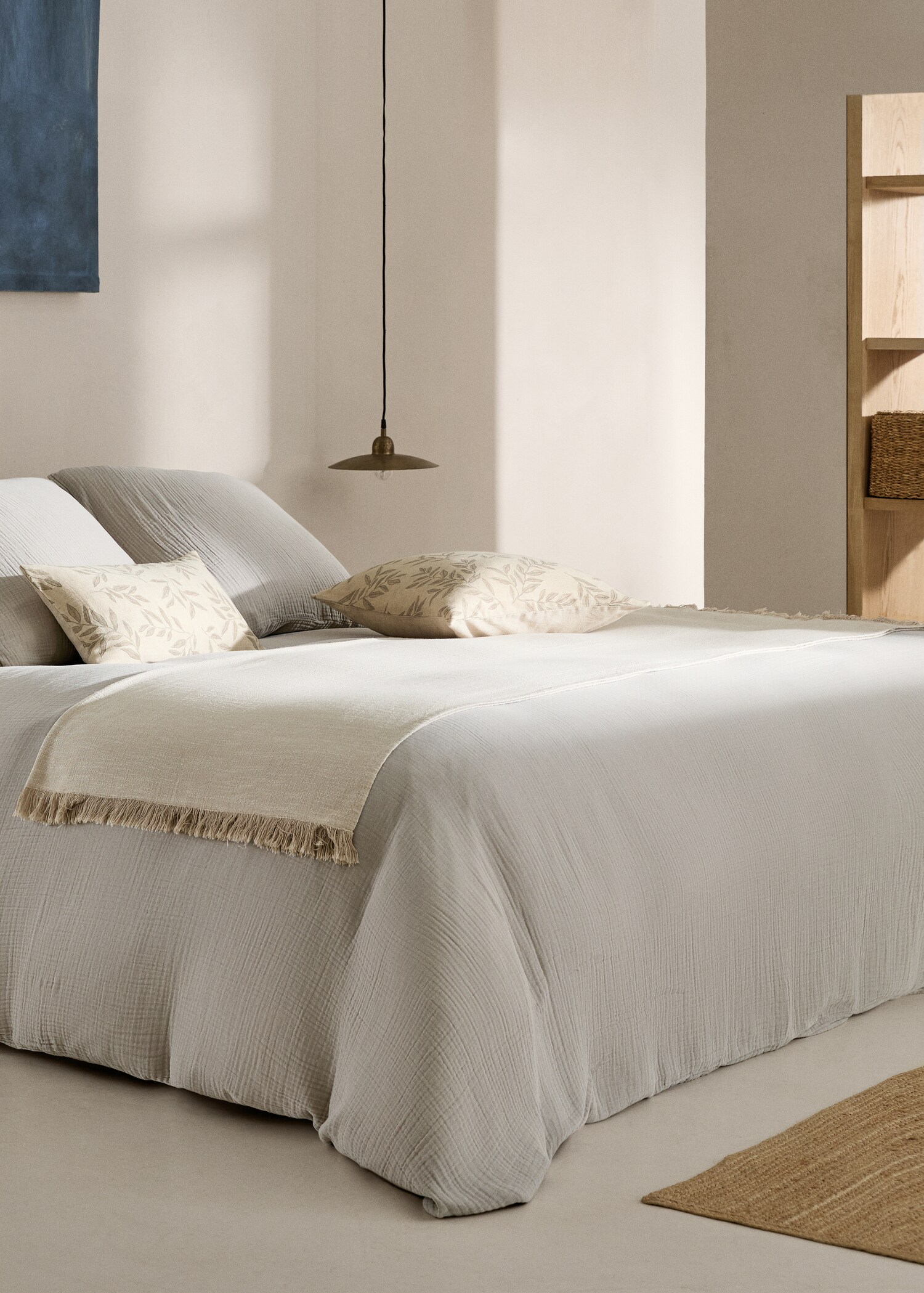 Cotton gauze duvet cover for king bed - General plane