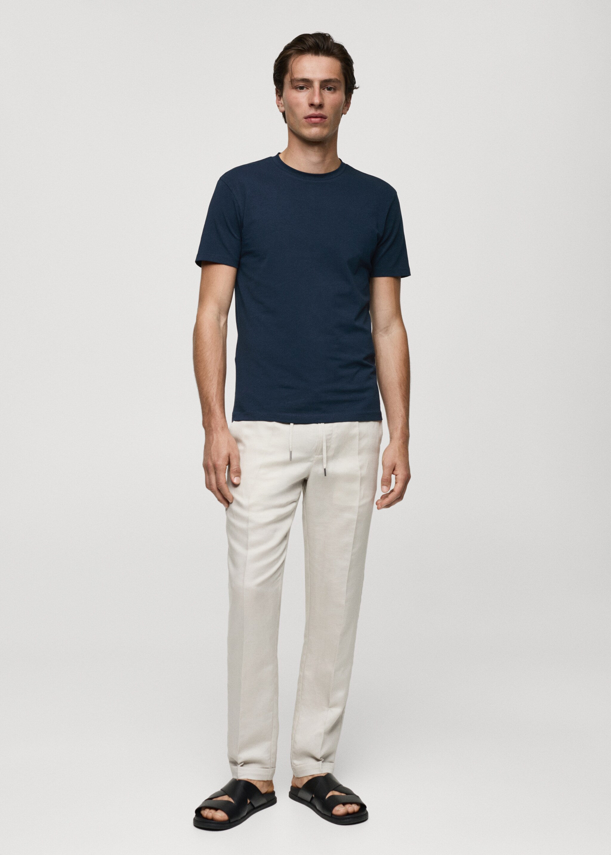 Stretch cotton T-shirt - General plane, Navy. Ref: 77050587-00.