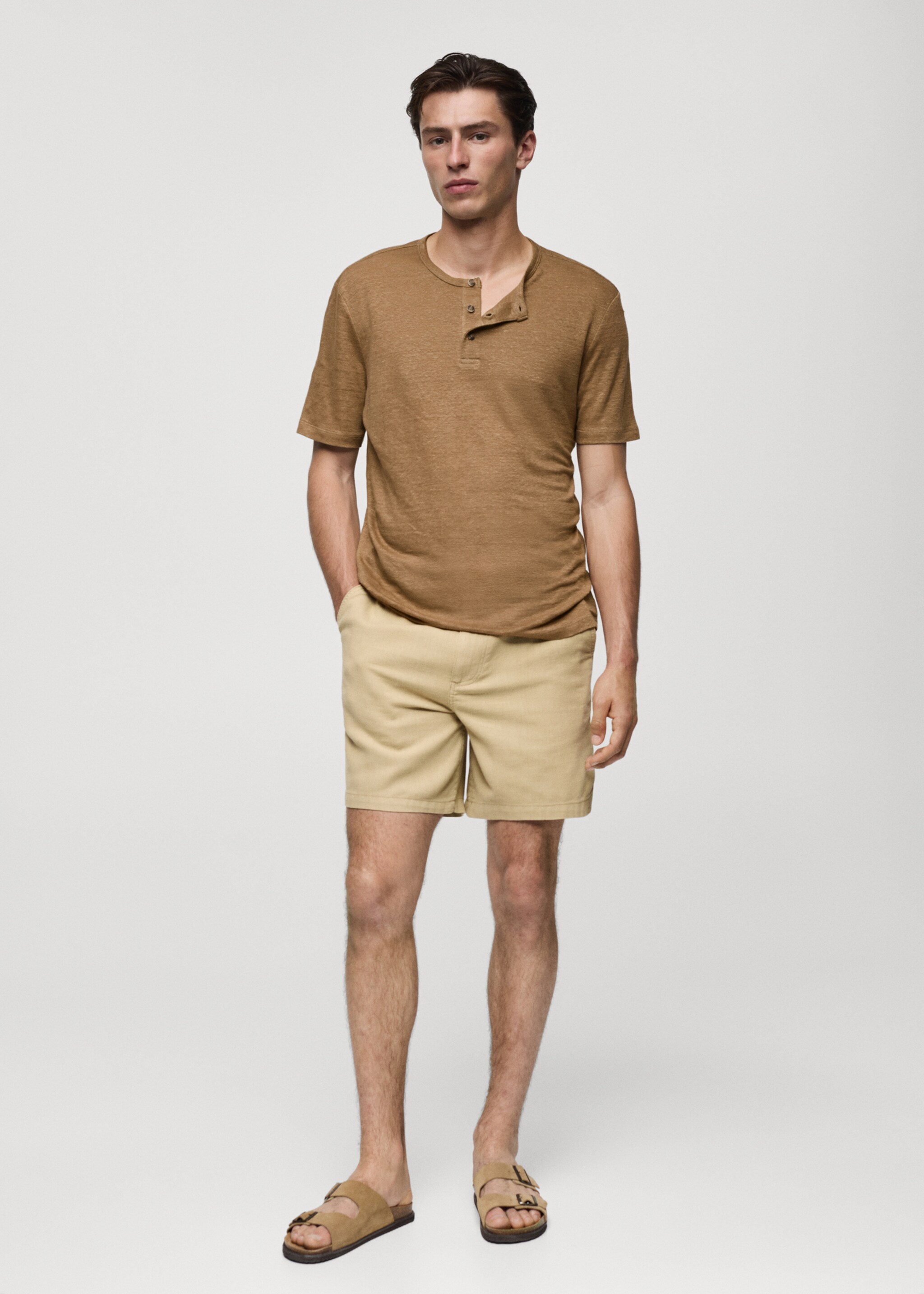 Linen and cotton blend T-shirt - General plane