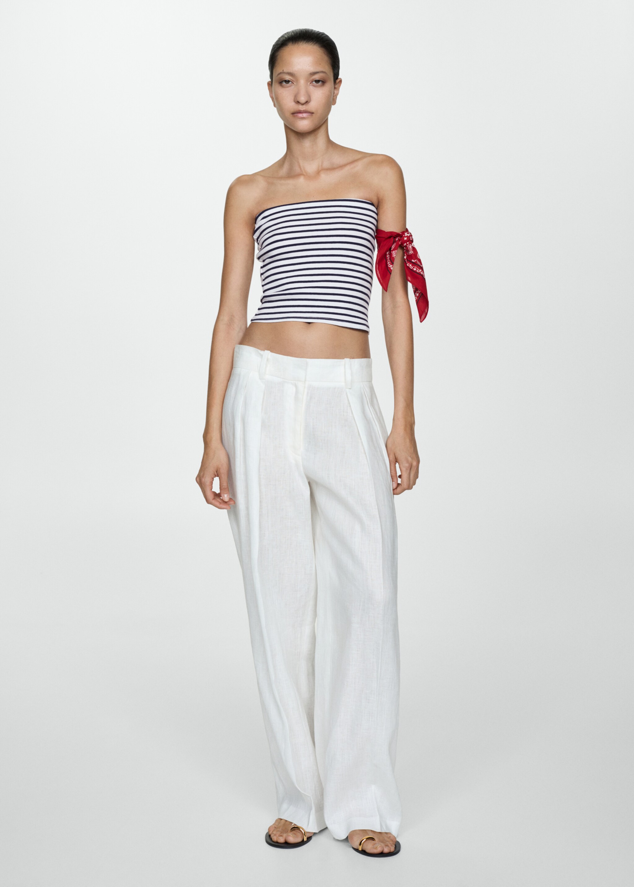 Cotton bandeau top - General plane, Dark Navy. Ref: 77050623-00.