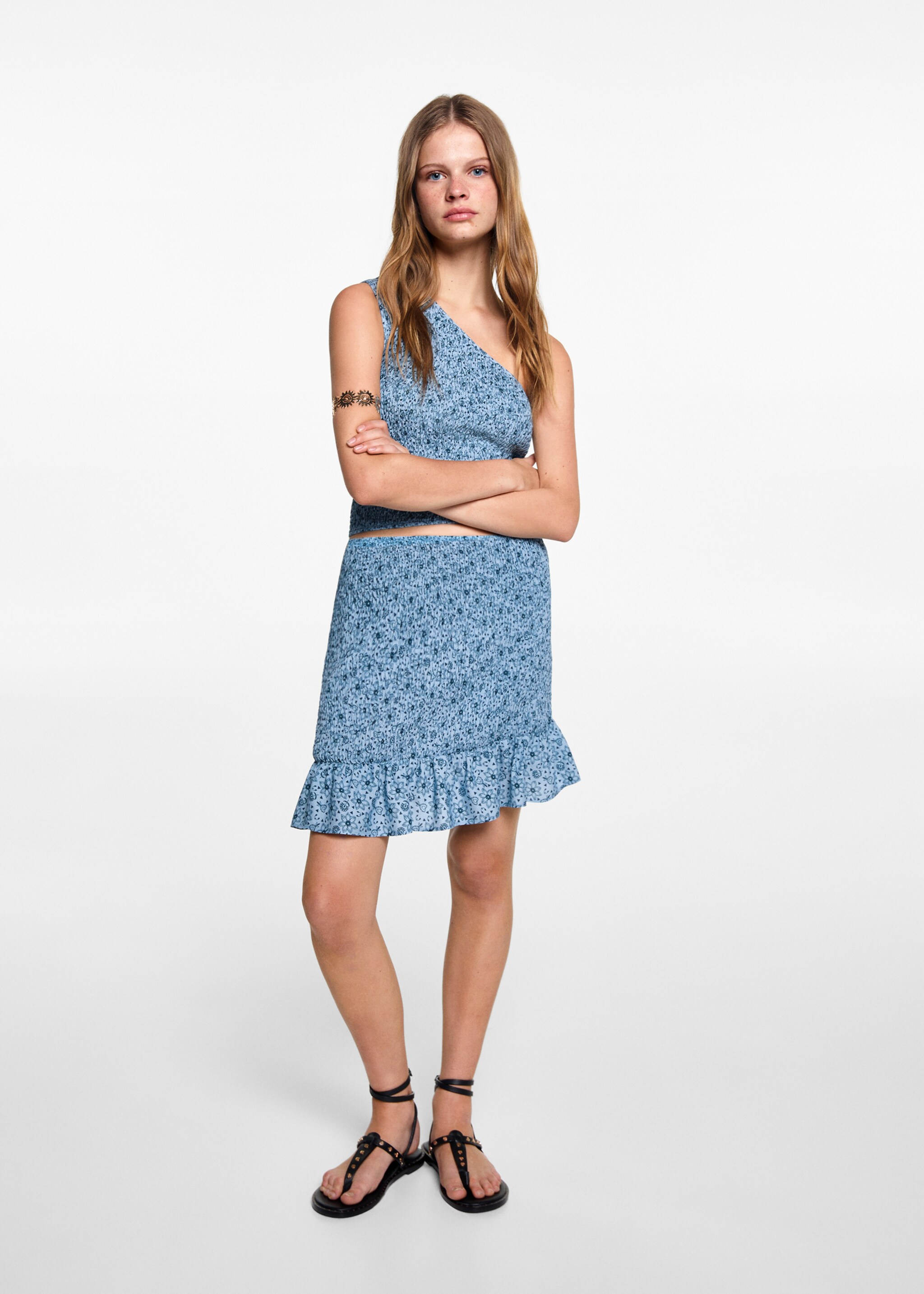 Printed pleated skirt - General plane