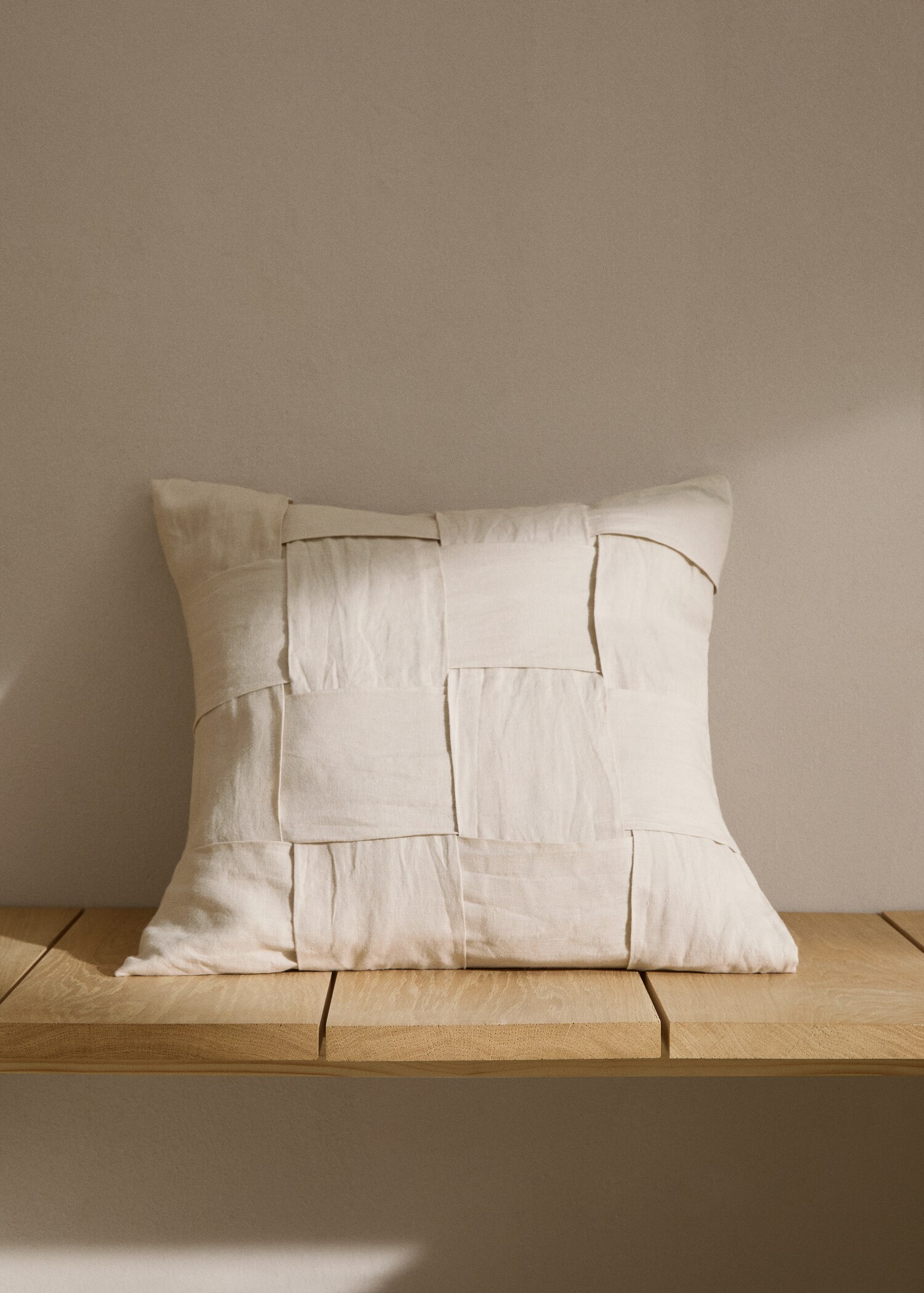 Leinen-Kissenbezug in Flechtoptik - Allgemeine Ansicht