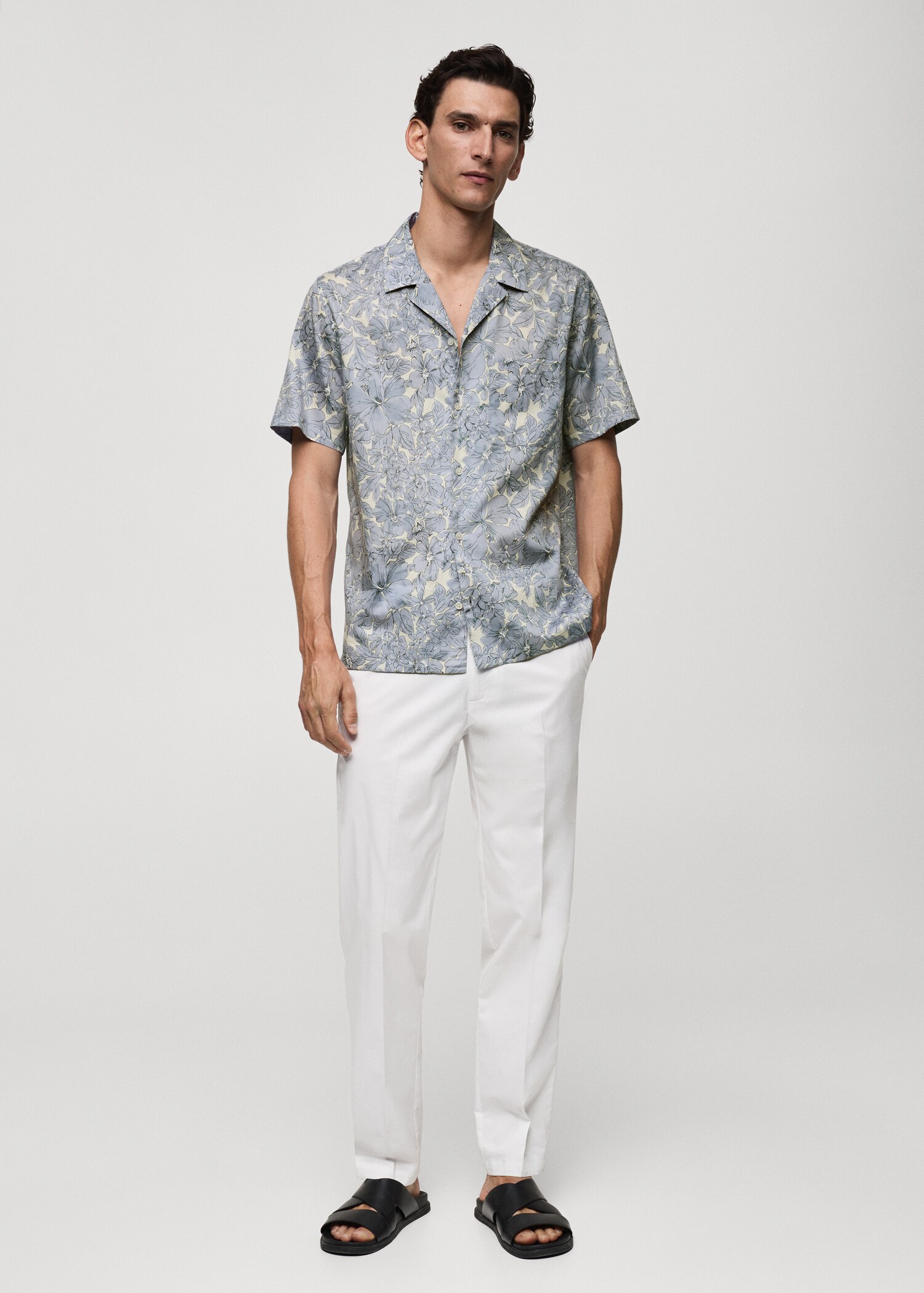 Camisa 100% algodón estampado flores - Plano general