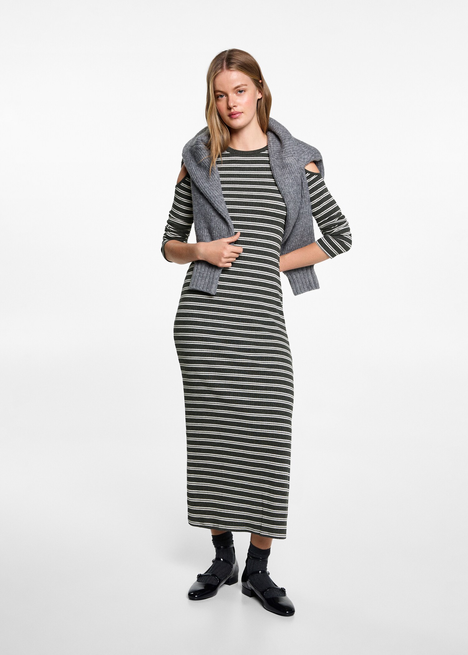 Cut-out striped dress - General plane