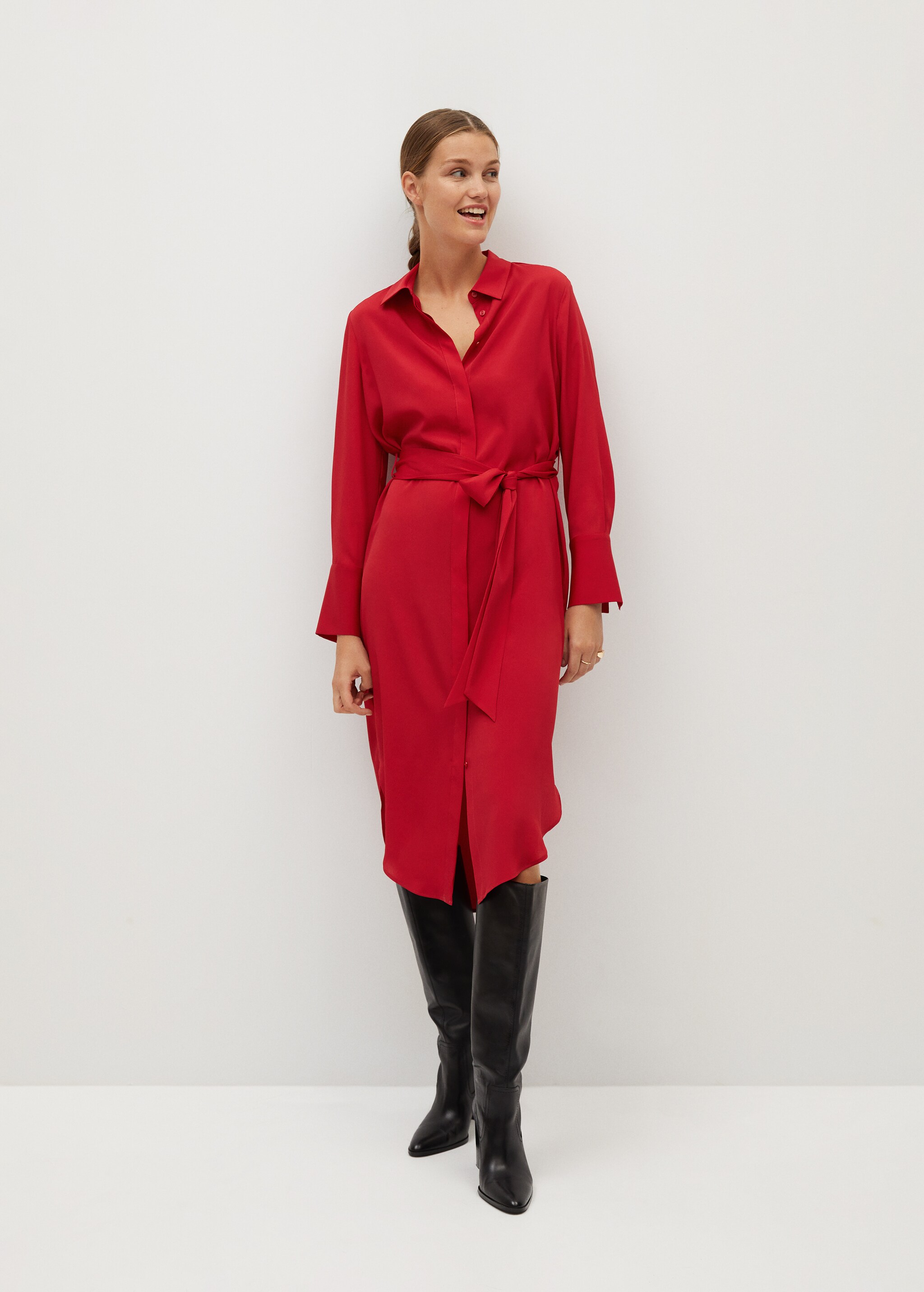 Hemdkleid mit Taillenband - Allgemeine Ansicht