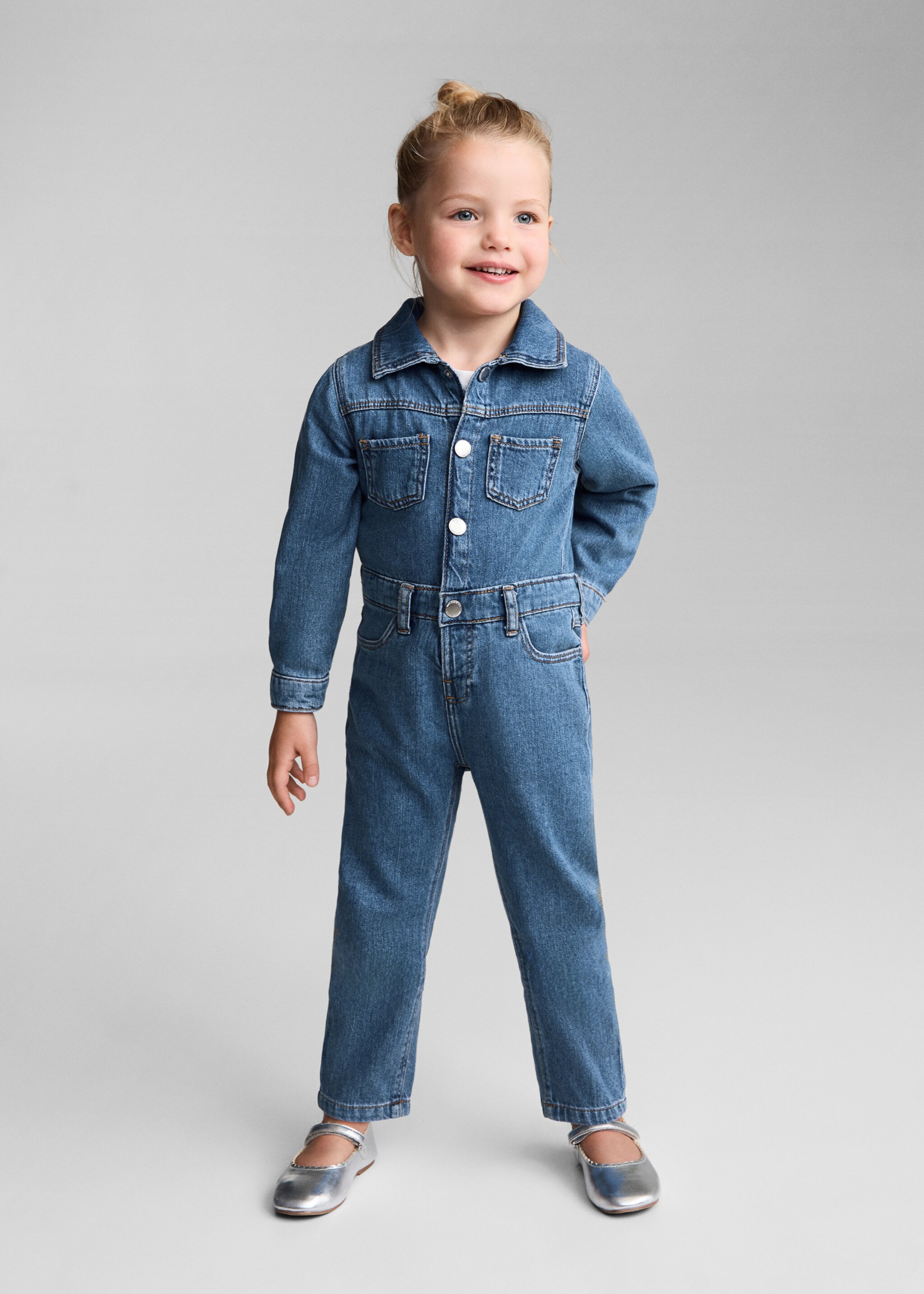 Denim shirt jumpsuit - General plane, Medium Blue. Ref: 77053272-00.