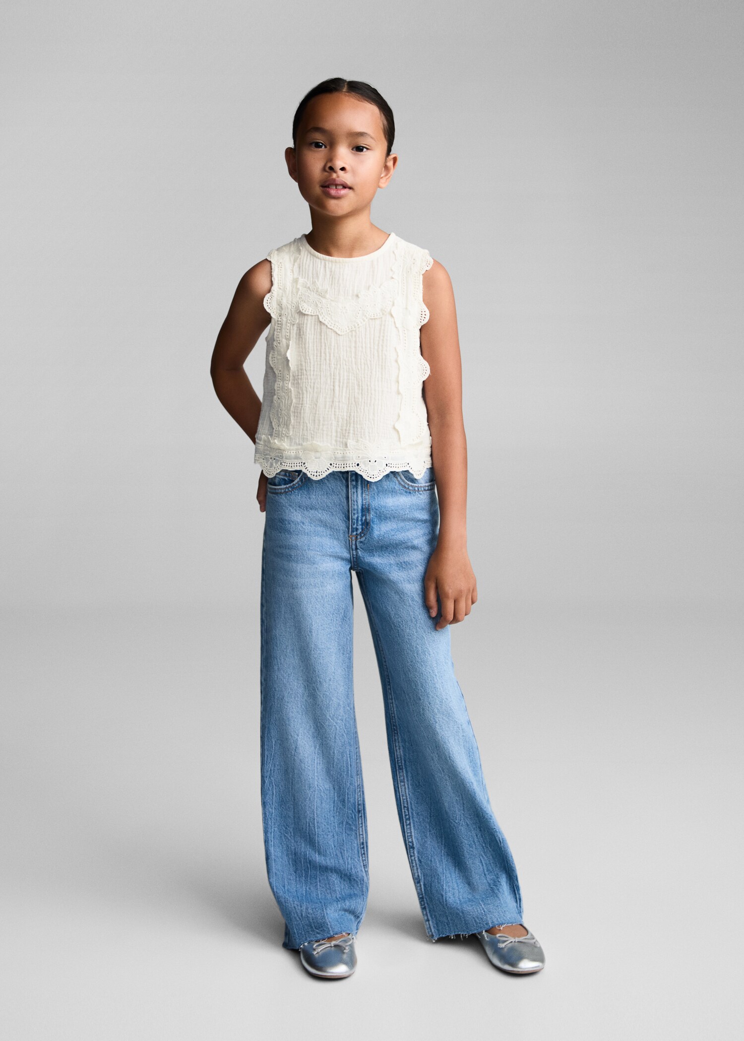 Blouse brodée coton - Plan général