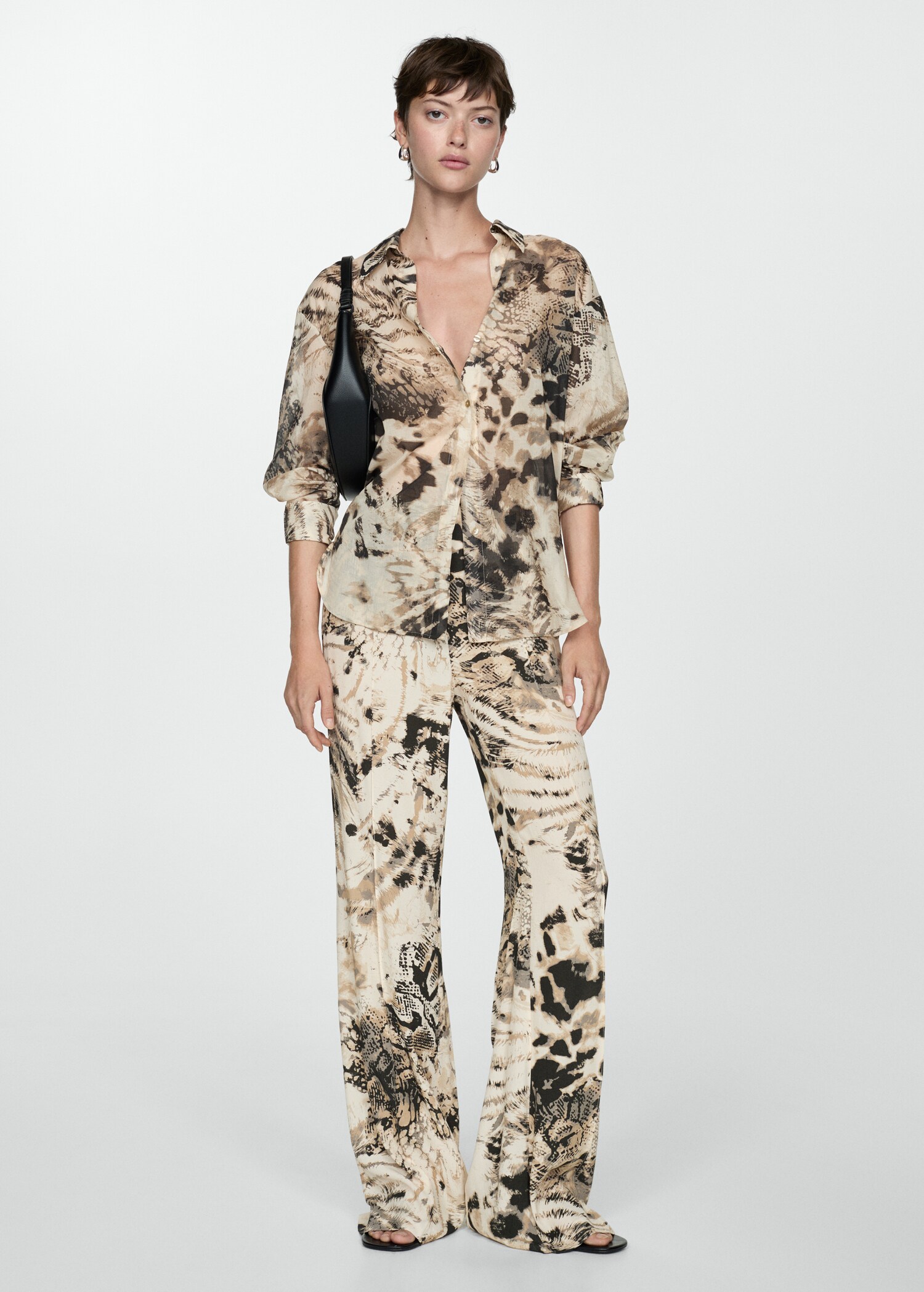 Halbdurchsichtiges Hemd mit Animal-Print - Allgemeine Ansicht