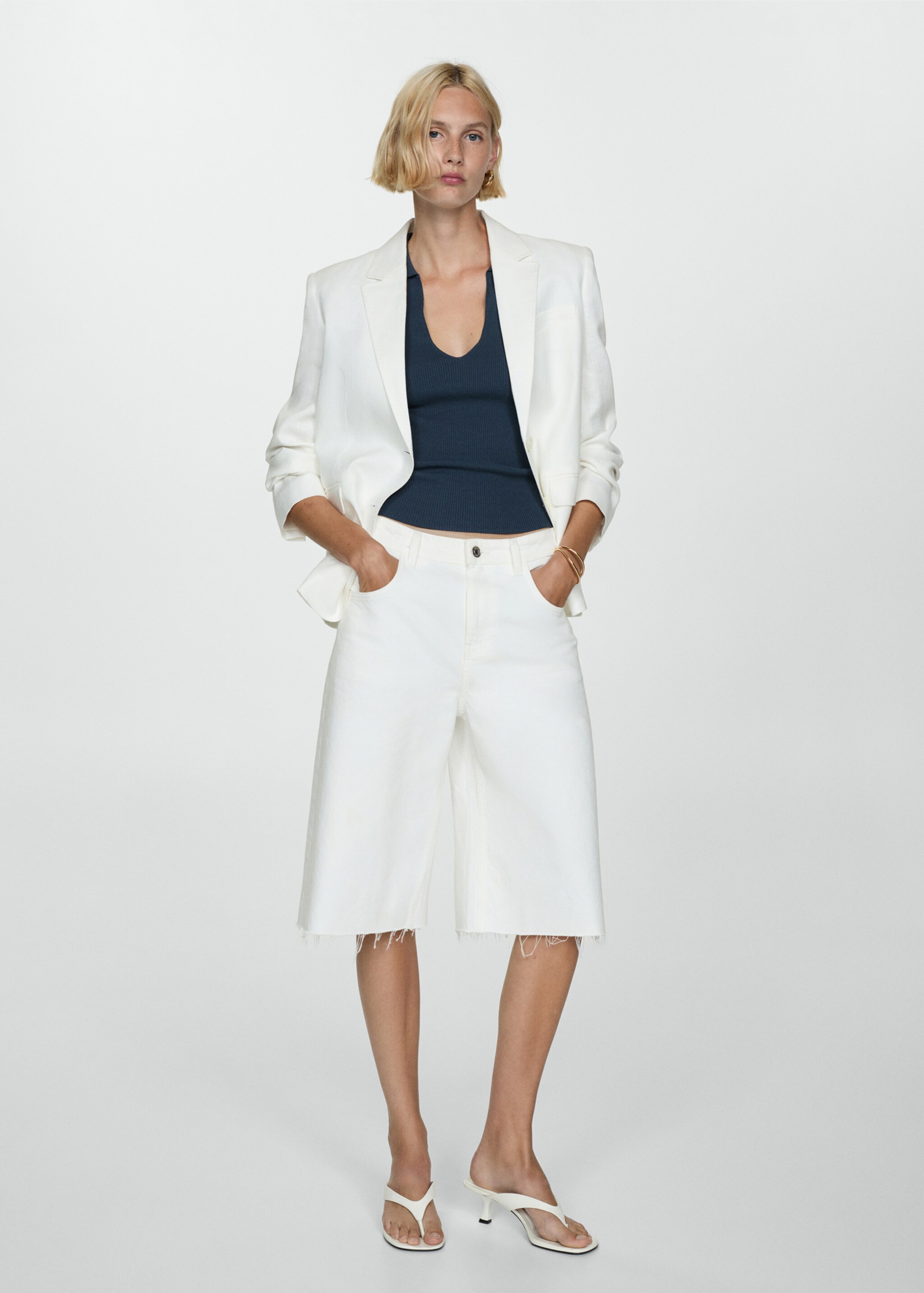 Polo-neck knitted top - General plane, Dark Navy. Ref: 77054015-00.