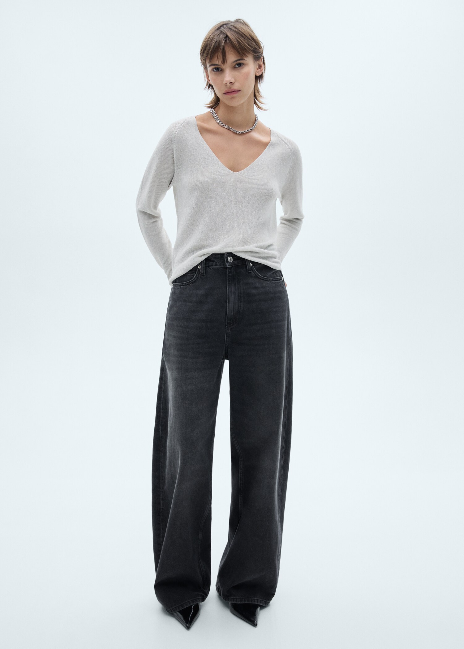 Pull-over Lurex col V - Plan général