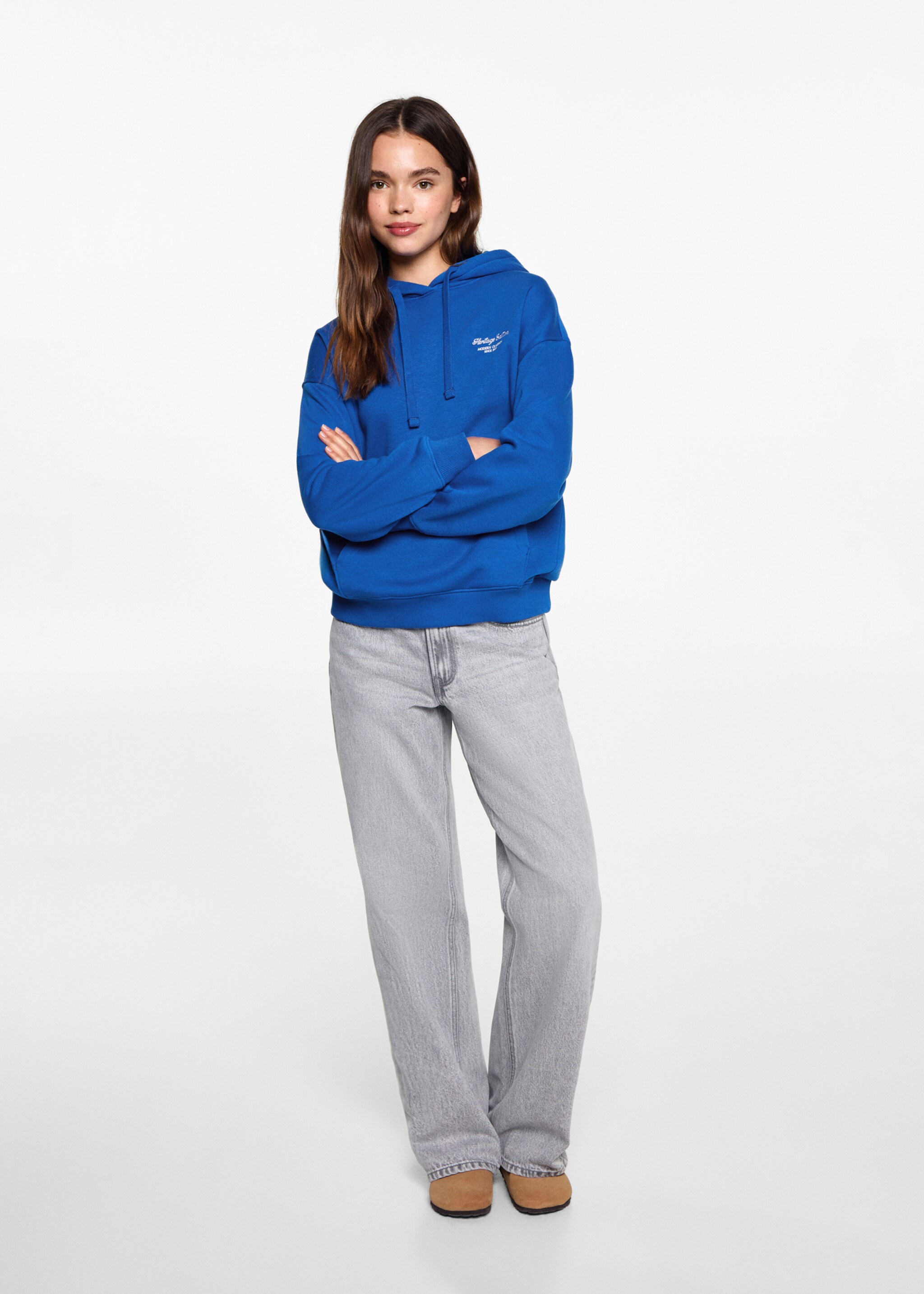 Message zipped hoodie - General plane, Blue. Ref: 77054783-00.