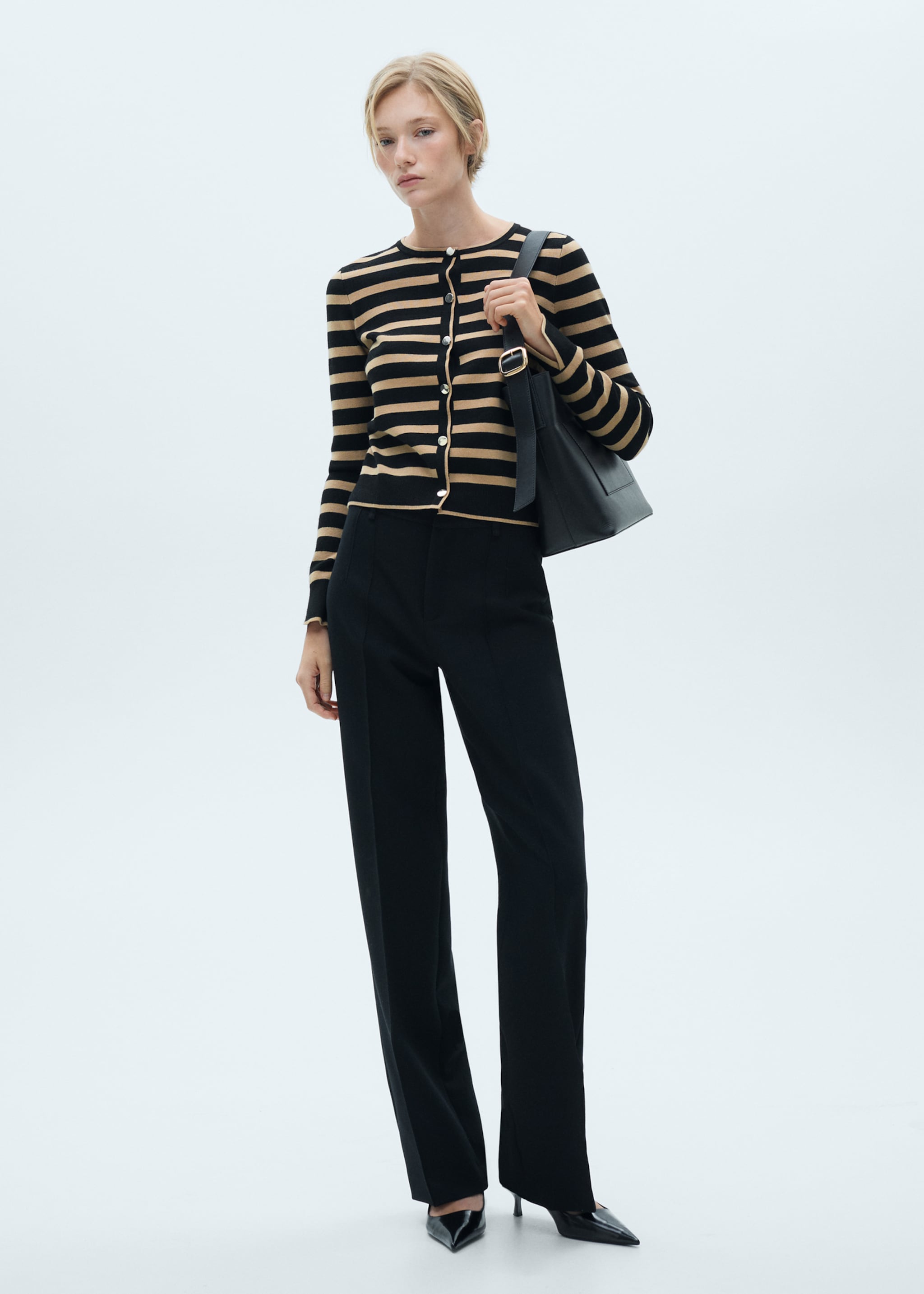 Button knit cardigan - General plane, Medium Brown. Ref: 77055652-00.