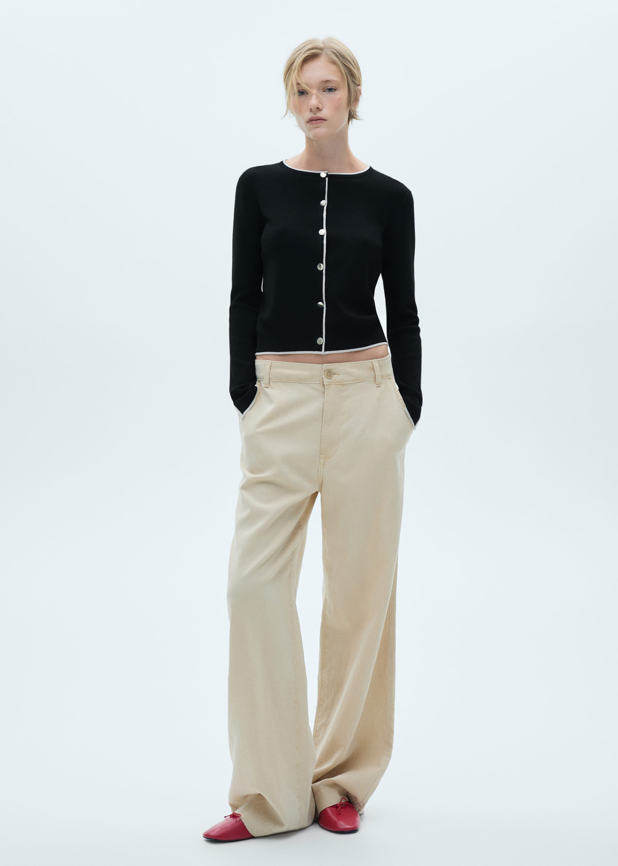 Button knit cardigan - General plane, Black. Ref: 77055652-00.