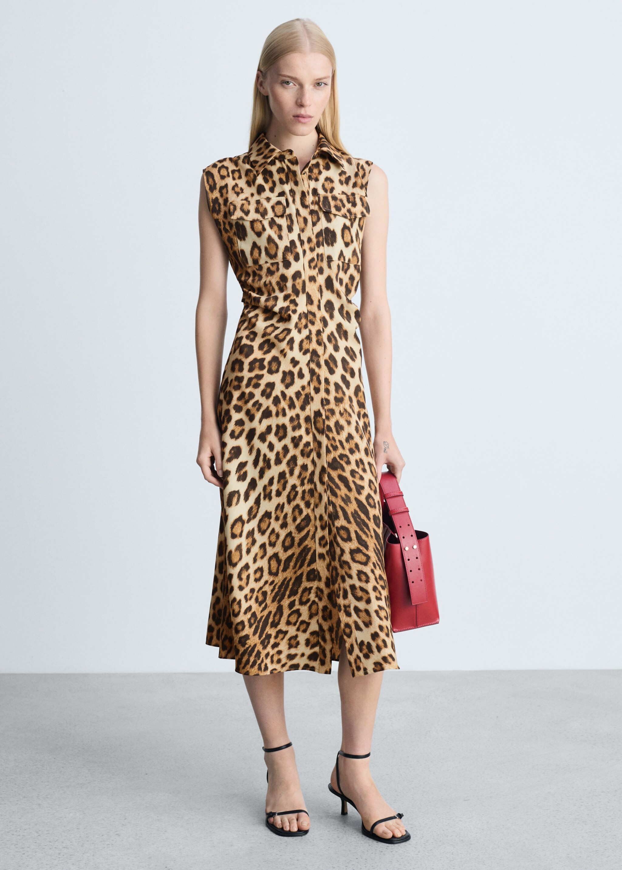 Hemdkleid mit Leopardenmuster - Allgemeine Ansicht, Braun. Ref: 77055668-00.