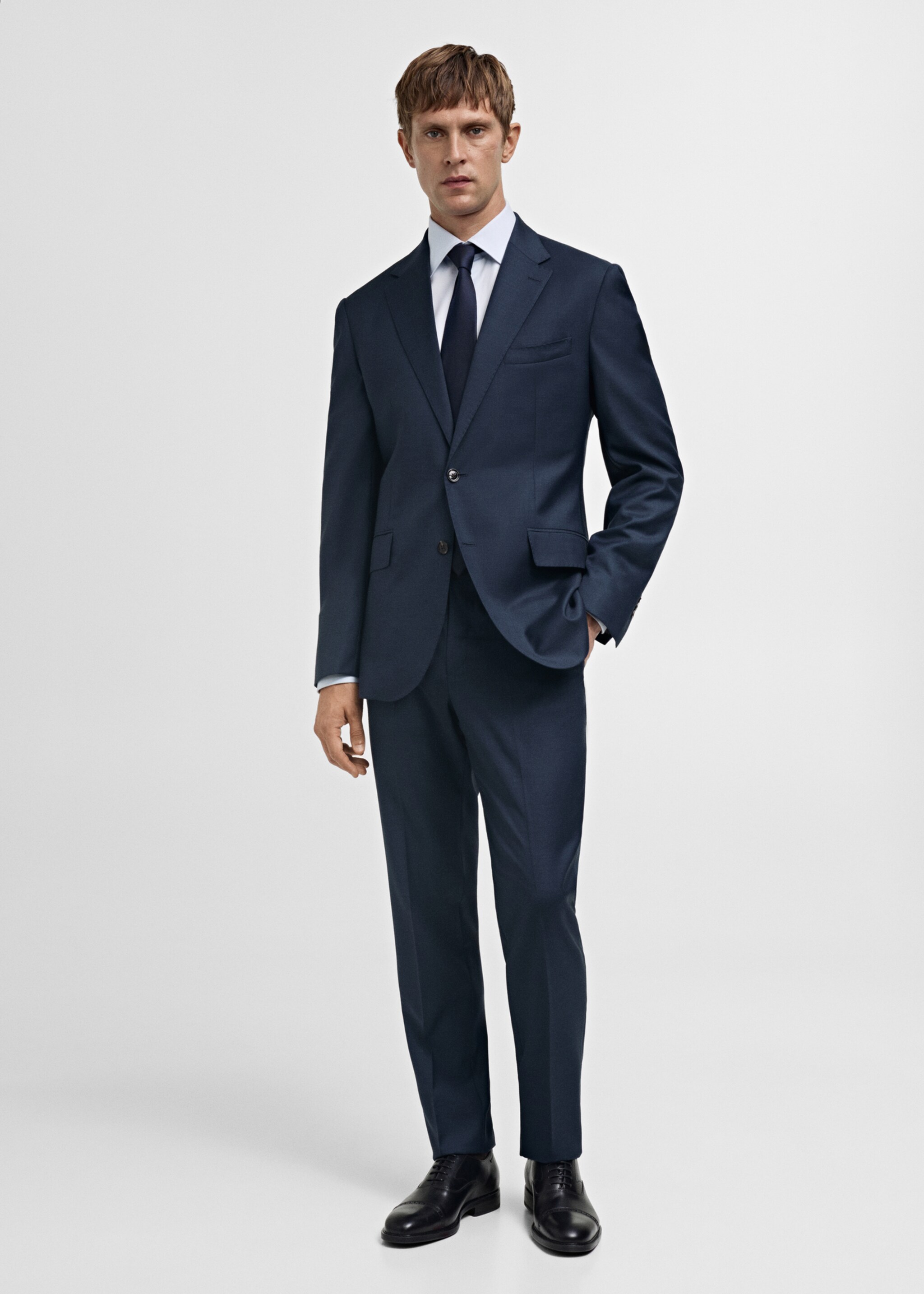 Marynarka garniturowa Venice z 100% wełny dziewiczej - Plan ogólny, Ciemnogranatowy. Ref: 77056005-00.