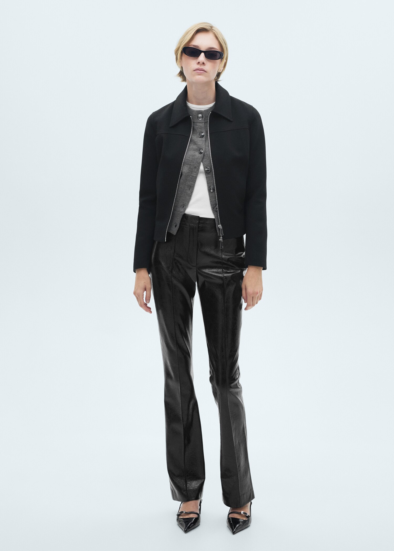 Leather-effect skinny pants - General plane