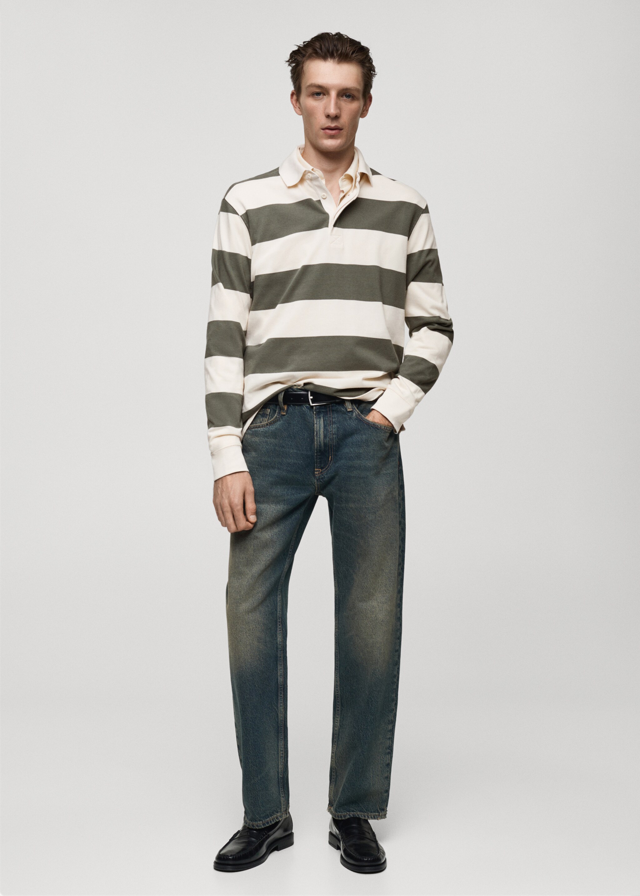 100% cotton striped regular-fit polo shirt - General plane, Green. Ref: 77057112-00.