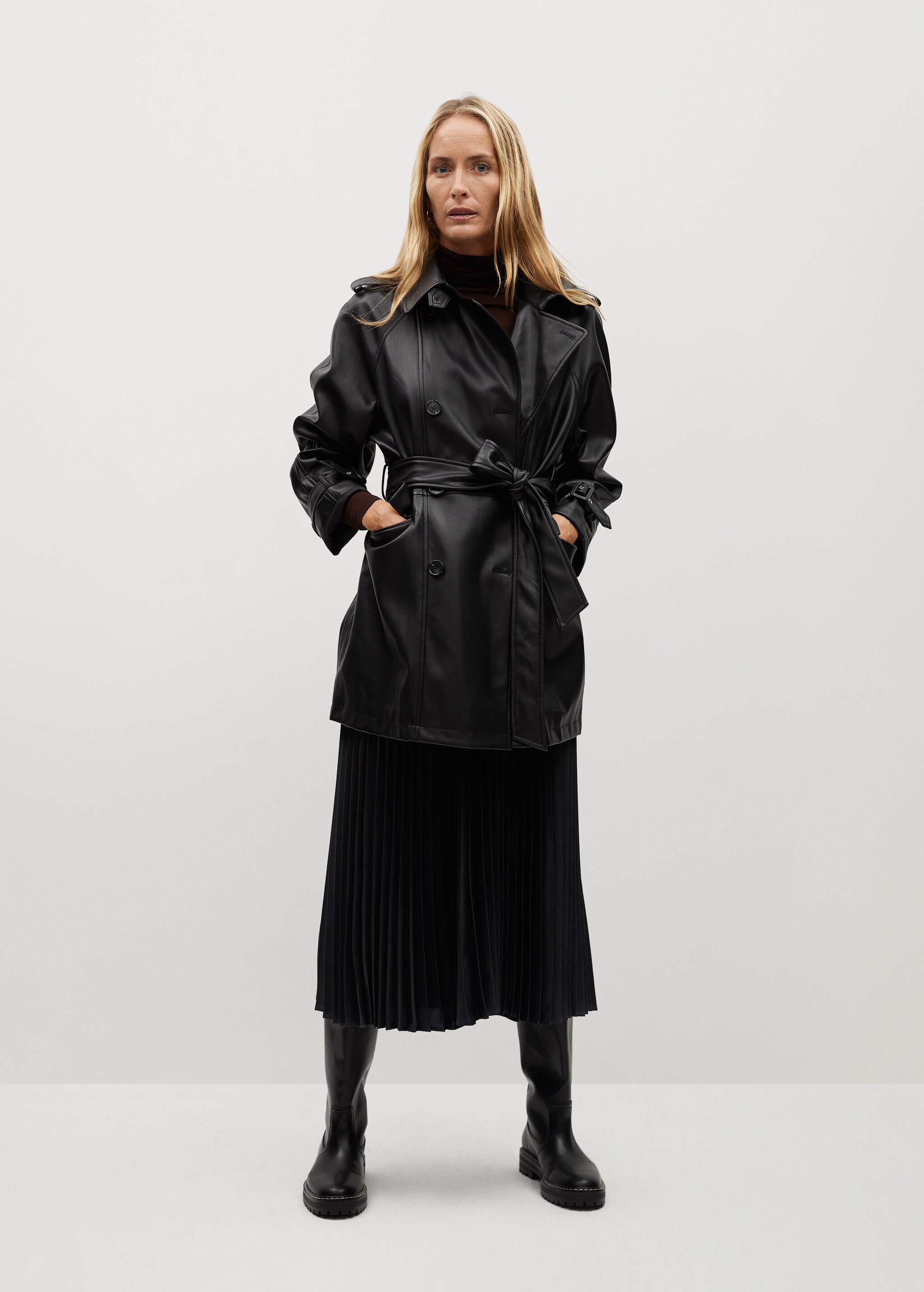 Satin pleated skirt - General plane