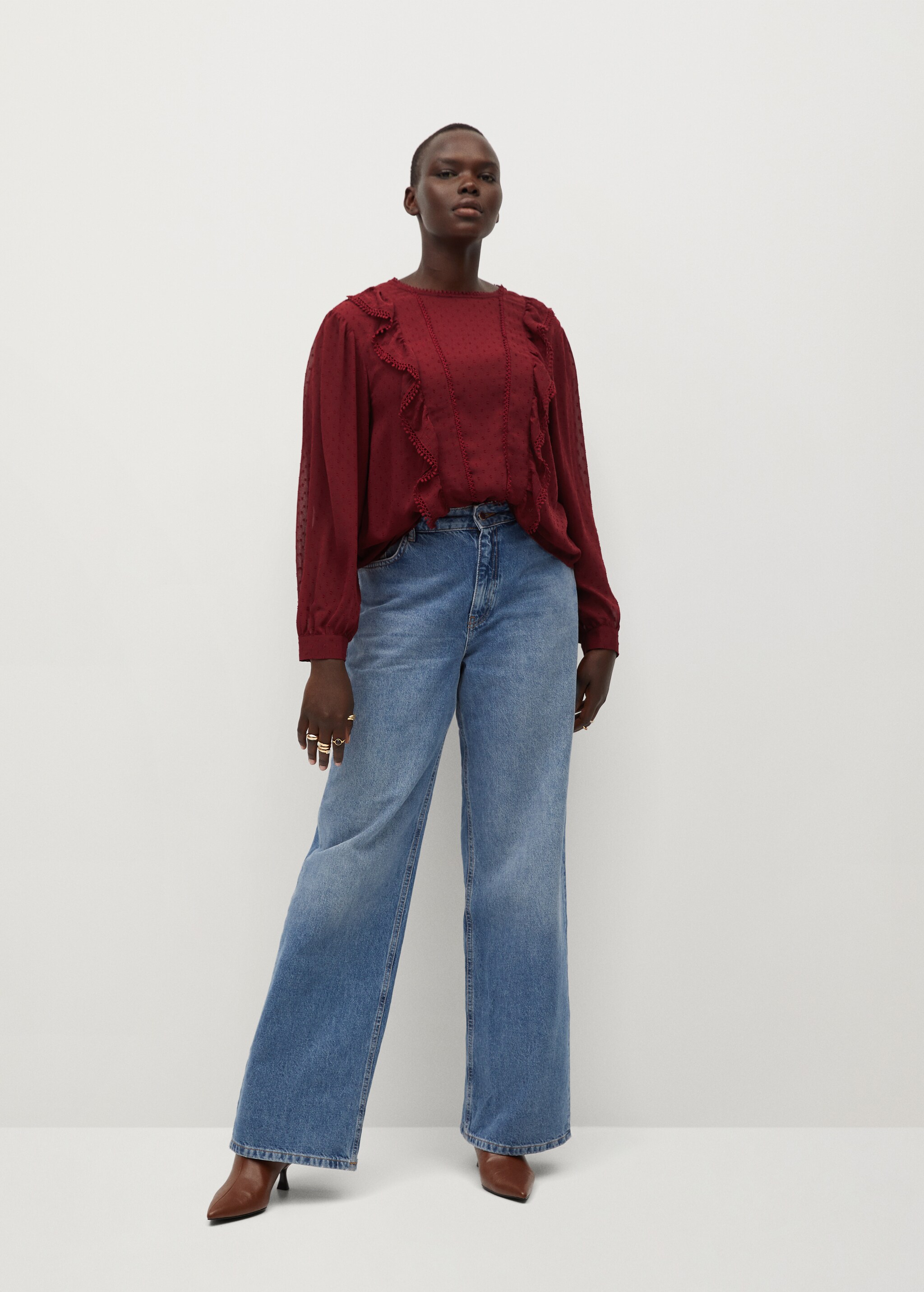 Ruffled plumeti blouse - General plane