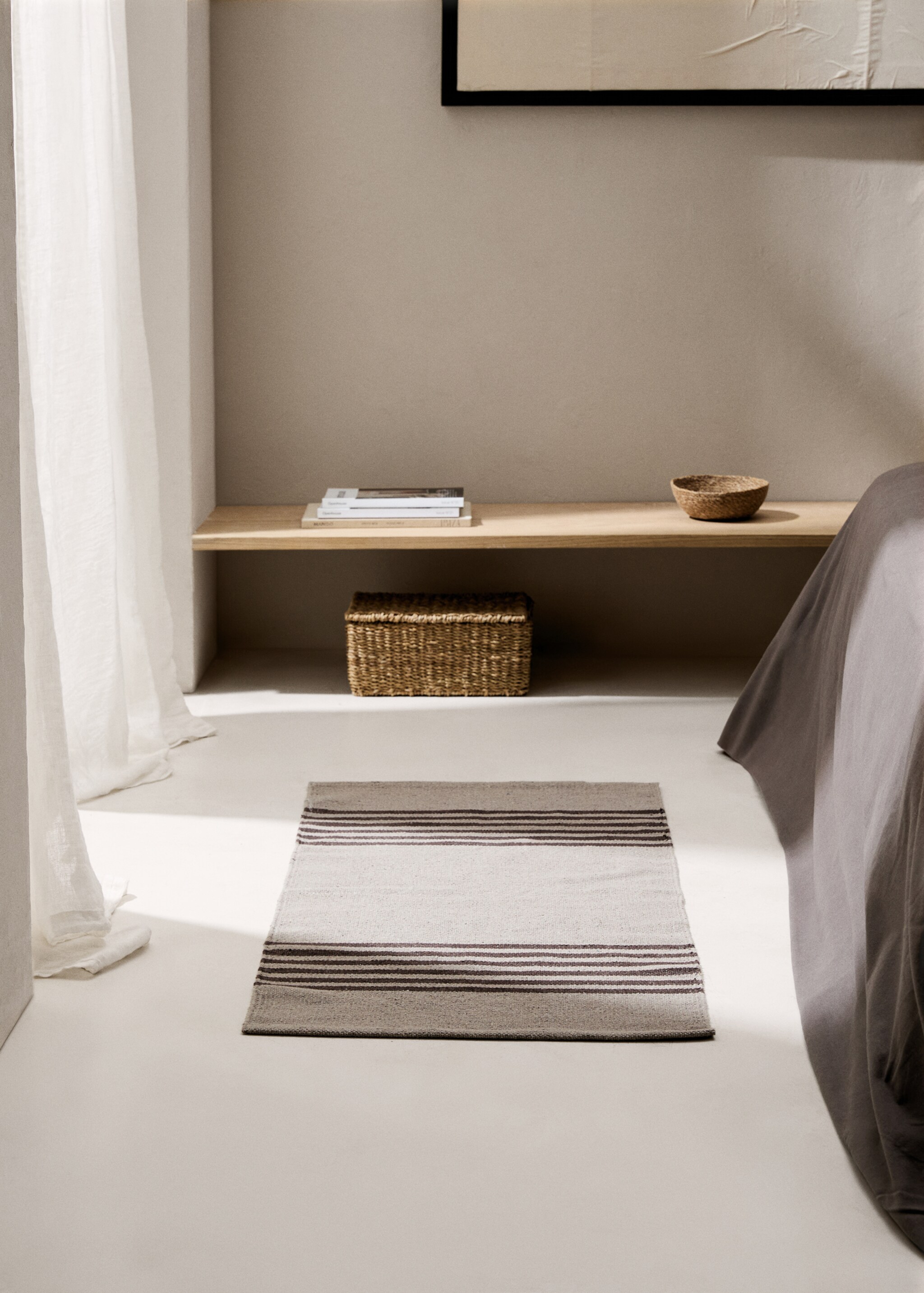 Stone Thread Rug 60x120cm - General plane, Light/Pastel Brown. Ref: 77057651-00.