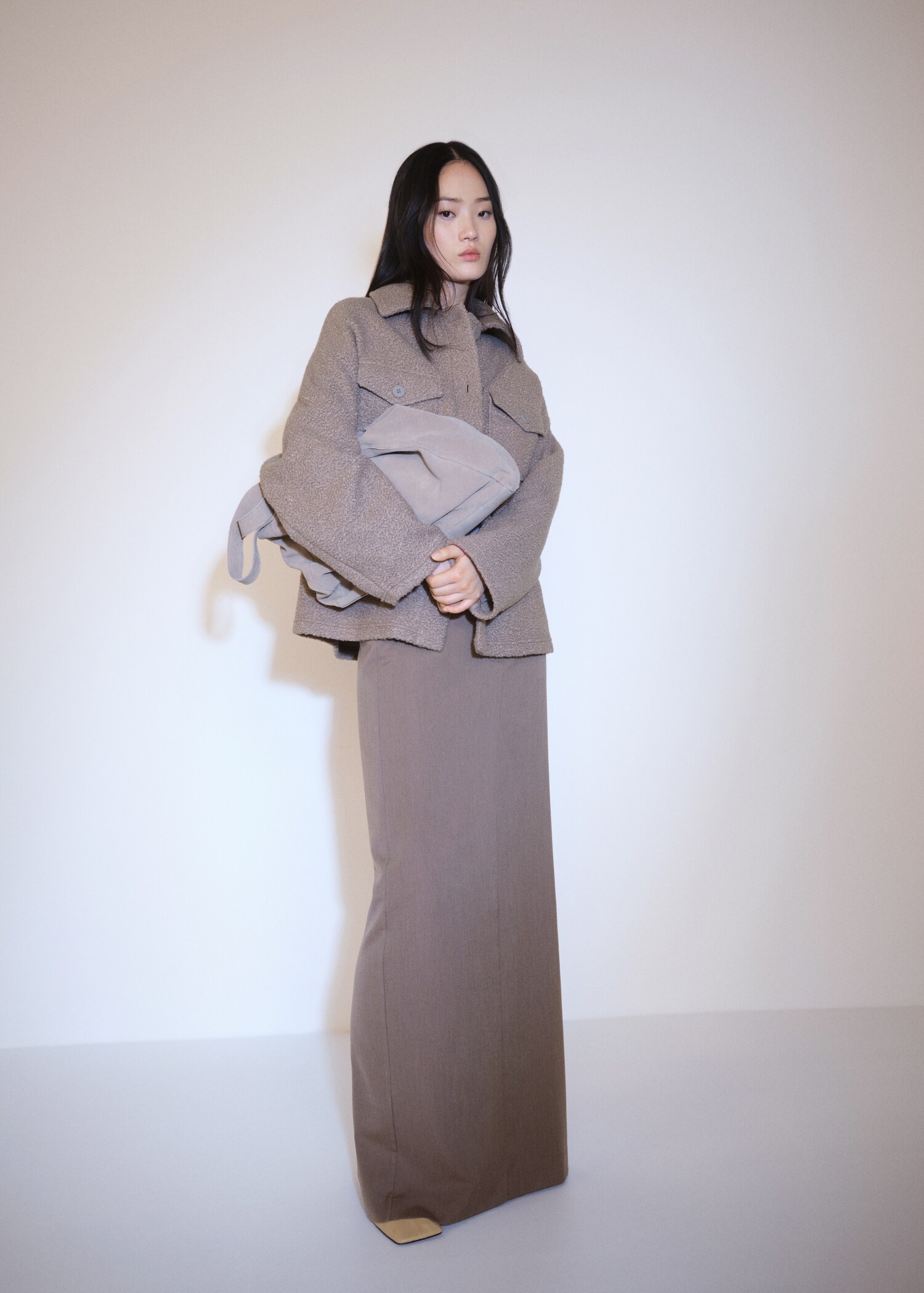 Bouclé jacket with pockets - General plane