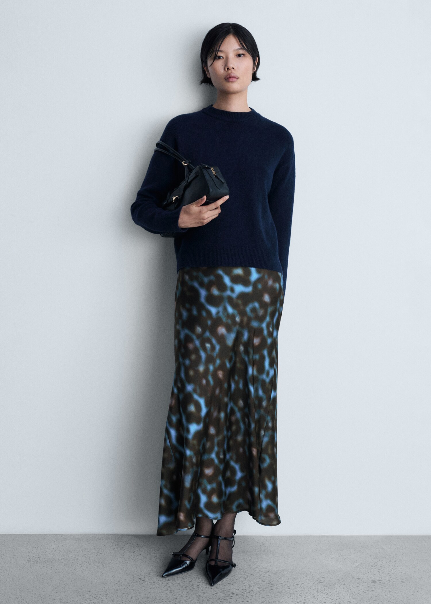 Printed satin skirt - General plane